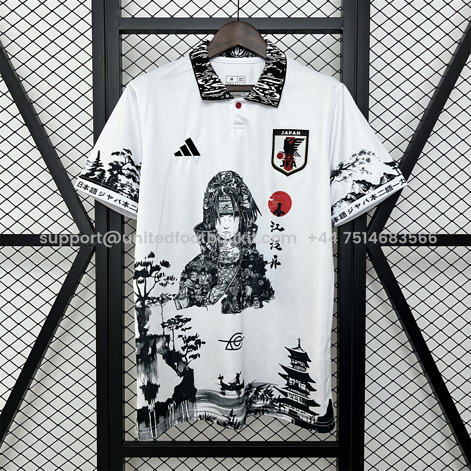 Unitedfootballkit.com | Japan 2024 Itachi Uchiha White Special Edition Jersey - Fans Version -Customize Name, Number and Patch | Worldwide Shipping