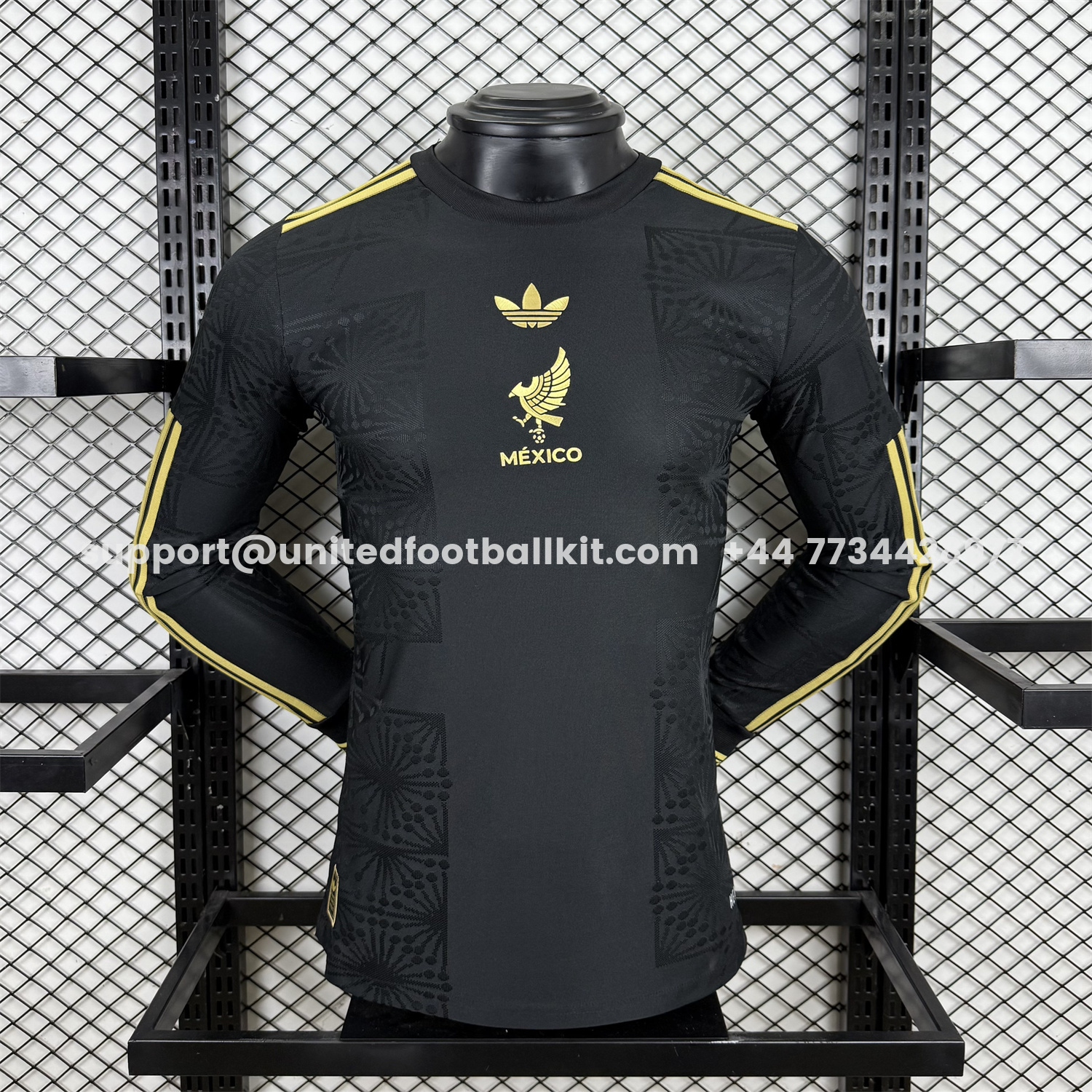Unitedfootballkit.com | Mexico 2025 Gold Cup Black Long Sleeves Jersey - Player Version -Customize Name, Number and Patch | Worldwide Shipping