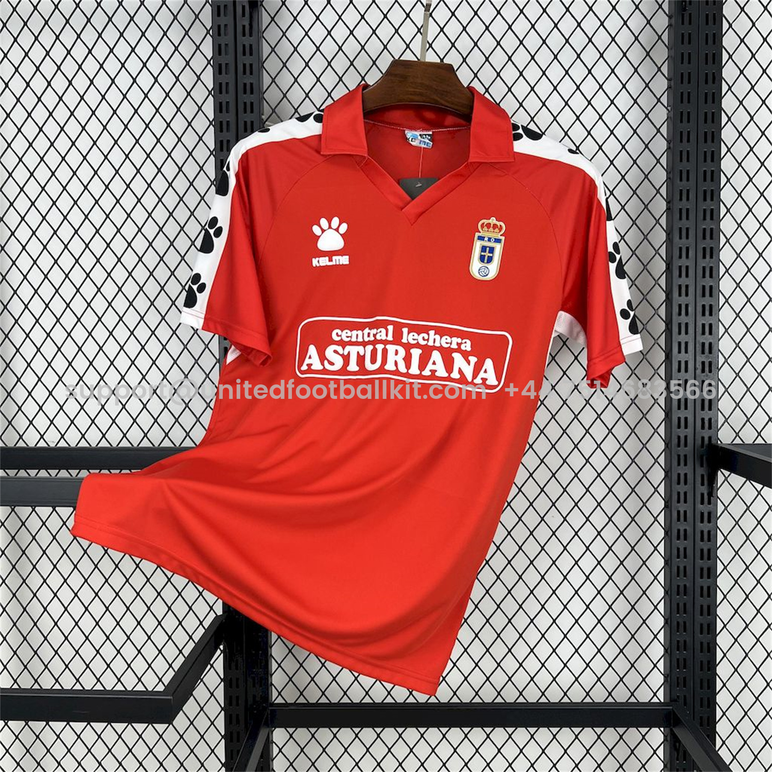 Unitedfootballkit.com | Retro Real Oviedo Vetusta 1990-91 Away Red Jersey -Customize Name, Number and Patch | Worldwide Shipping