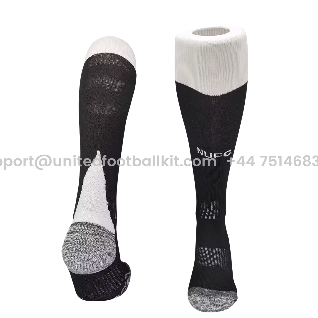 Unitedfootballkit.com | Newcastle United 24-25 Home Socks - Black -Customize Name, Number and Patch | Worldwide Shipping