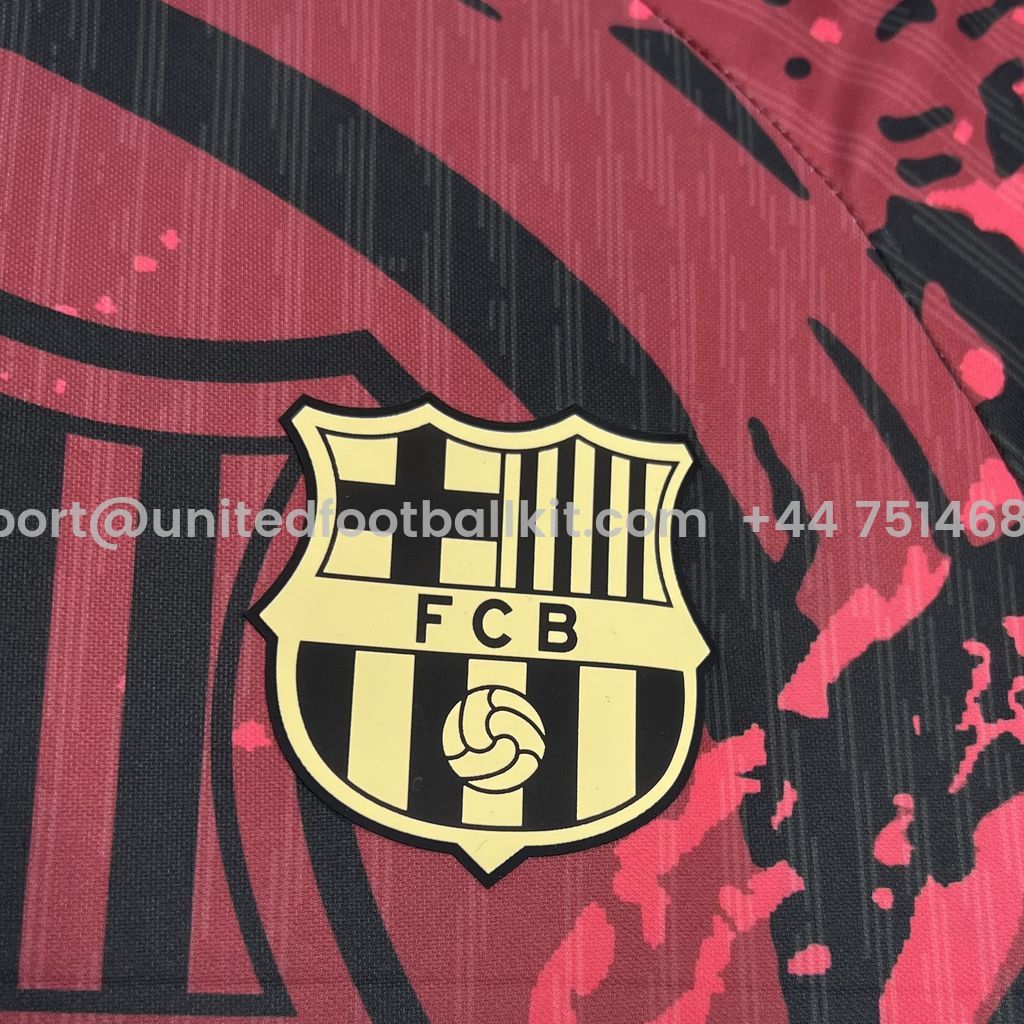 Unitedfootballkit.com | Barcelona 24-25 Red Crest Special Edition Jersey - Fans Version -Customize Name, Number and Patch | Worldwide Shipping