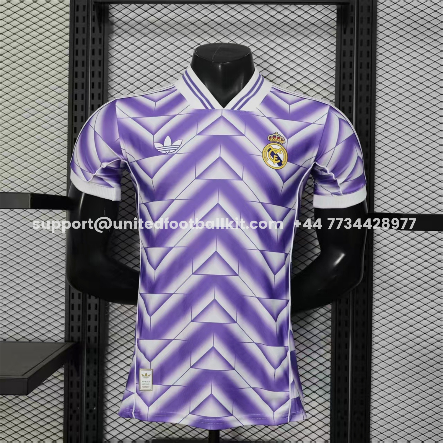 Unitedfootballkit.com | Real Madrid 25-26 Refracted Purple Light White Special Jersey - Player Version -Customize Name, Number and Patch | Worldwide Shipping