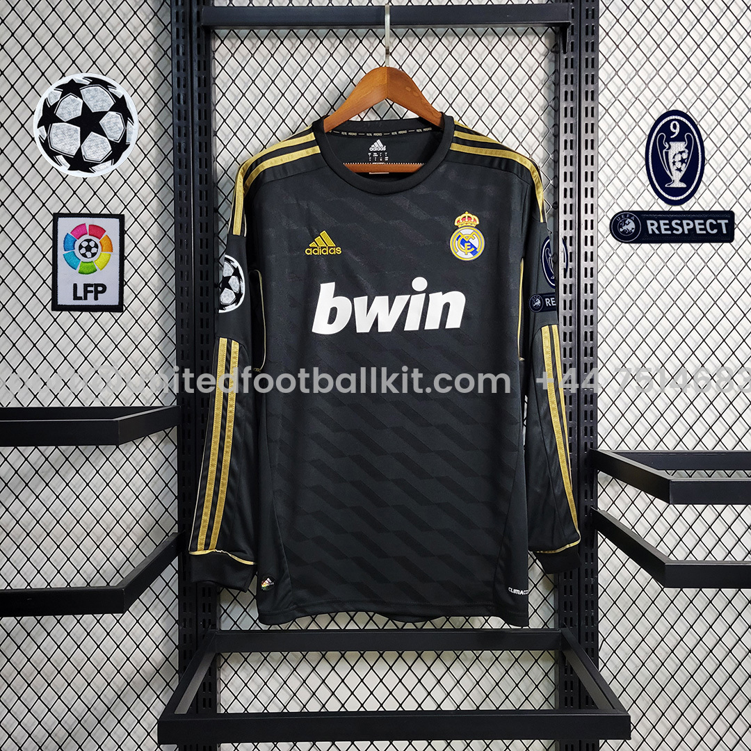 Unitedfootballkit.com | Retro Real Madrid 11-12 Away Long Sleeve Jersey -Customize Name, Number and Patch | Worldwide Shipping