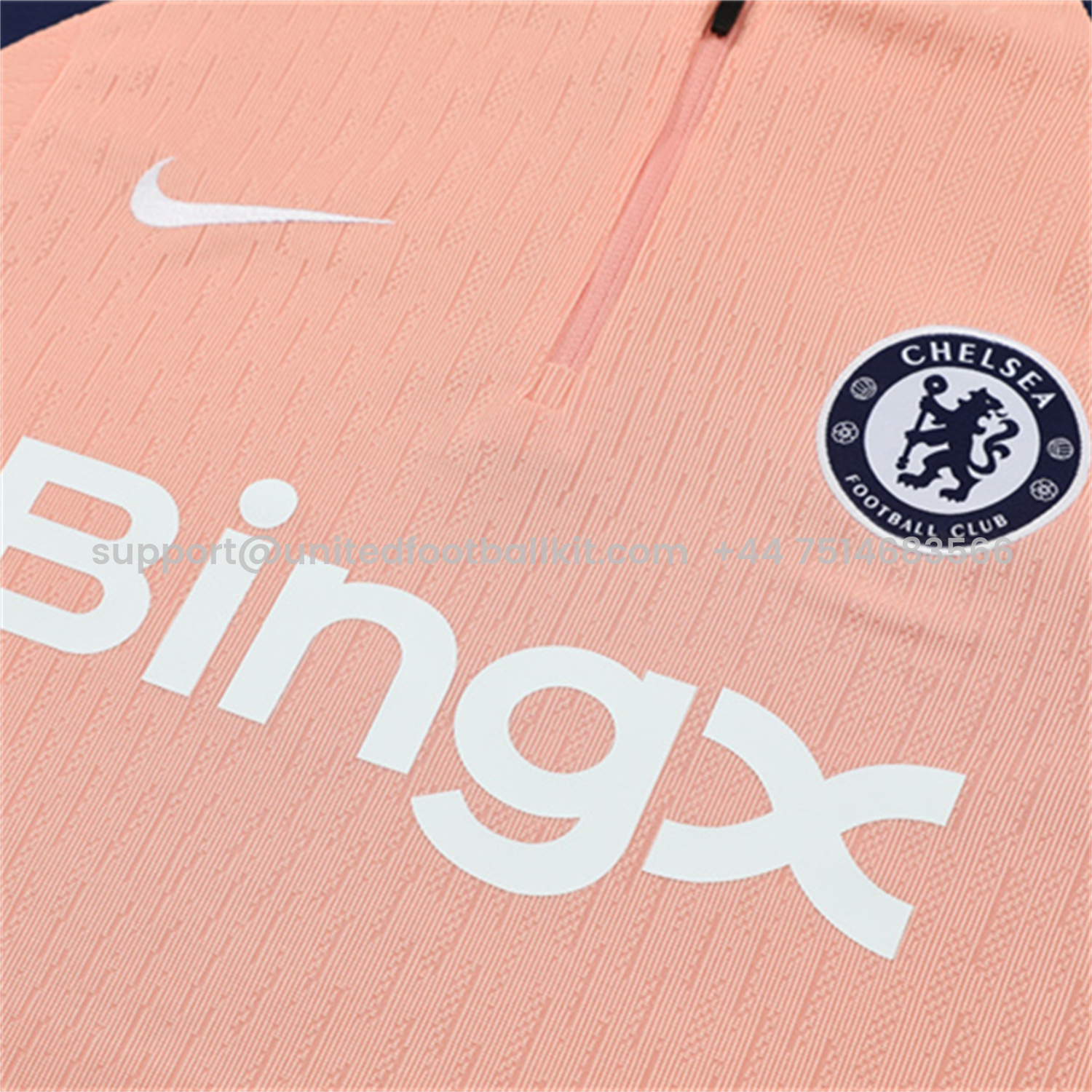 Unitedfootballkit.com | C.H.E.L.S.E.A 25-26 Long Sleeve Training Set - Player Version - Pink Top and Blue Pants -Customize Name, Number and Patch | Worldwide Shipping