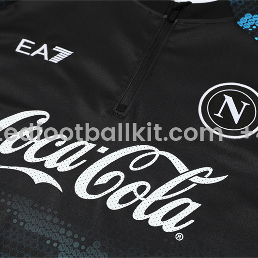Unitedfootballkit.com | Napoli 24-25 Long Sleeve Training Set - Black Blue -Customize Name, Number and Patch | Worldwide Shipping