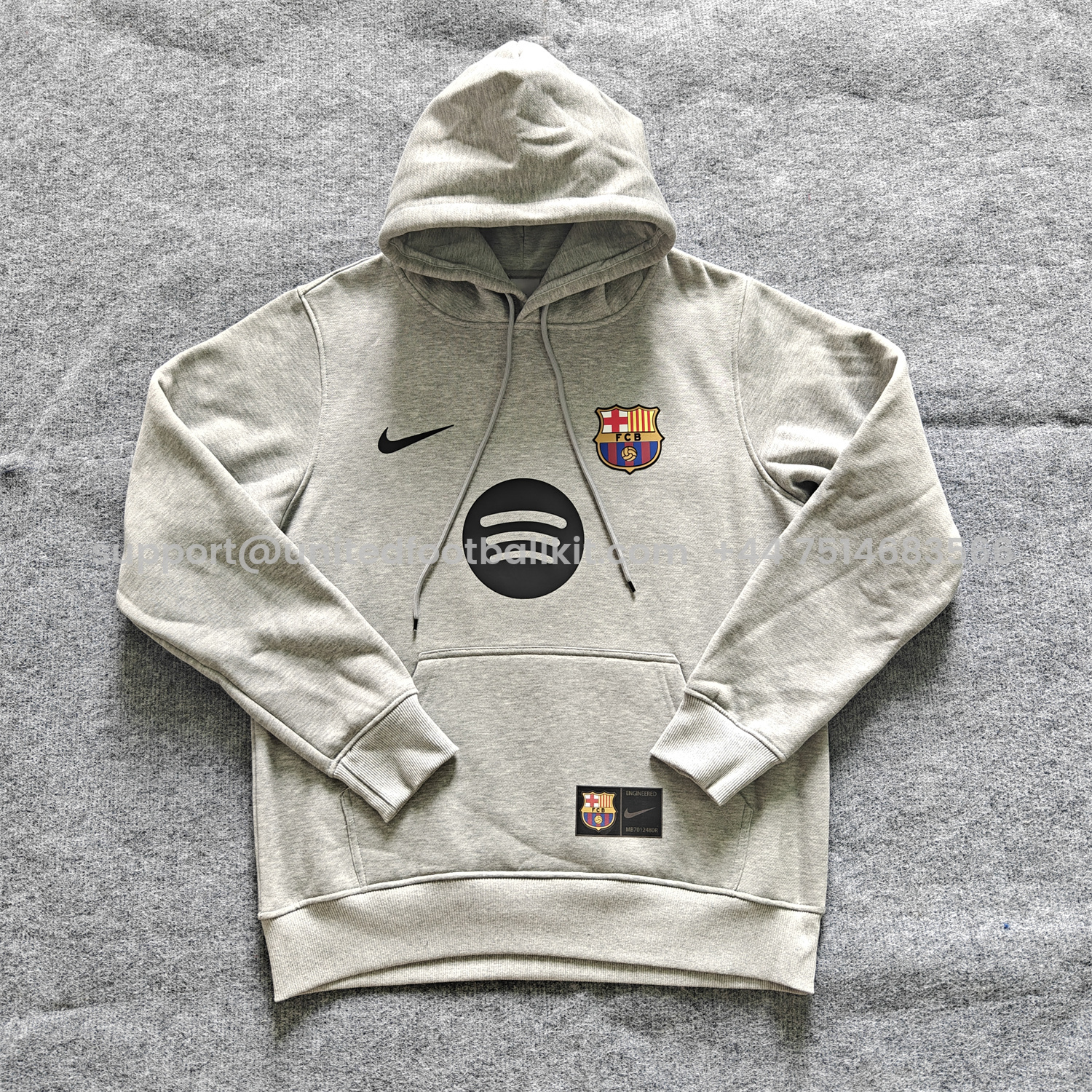 Unitedfootballkit.com | Barcelona 25-26 Big Logo Unisex Pullover Hoodie -Customize Name, Number and Patch | Worldwide Shipping