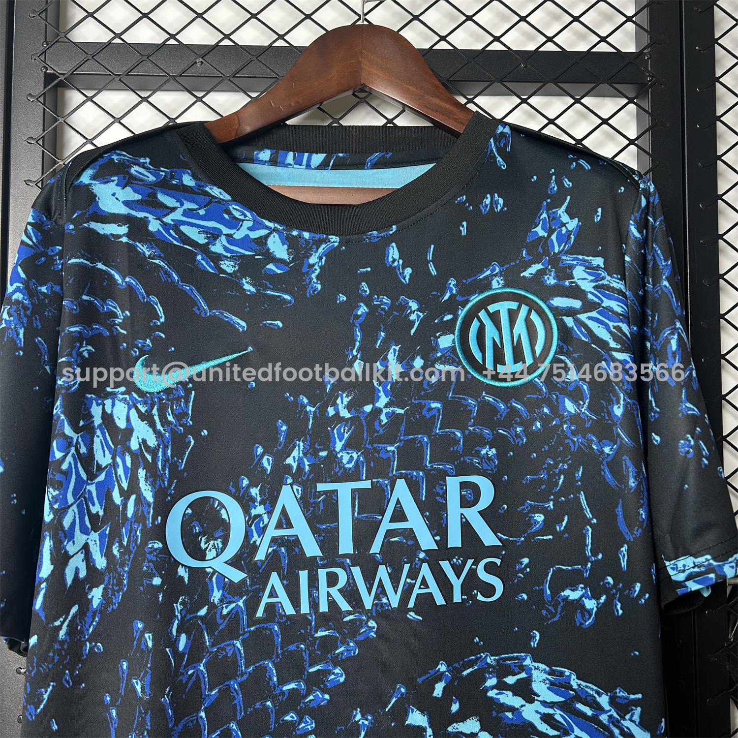 Unitedfootballkit.com | Inter Milan 25-26 Blue Snake Pattern Pre-Match Training Jersey - Fans Version -Customize Name, Number and Patch | Worldwide Shipping