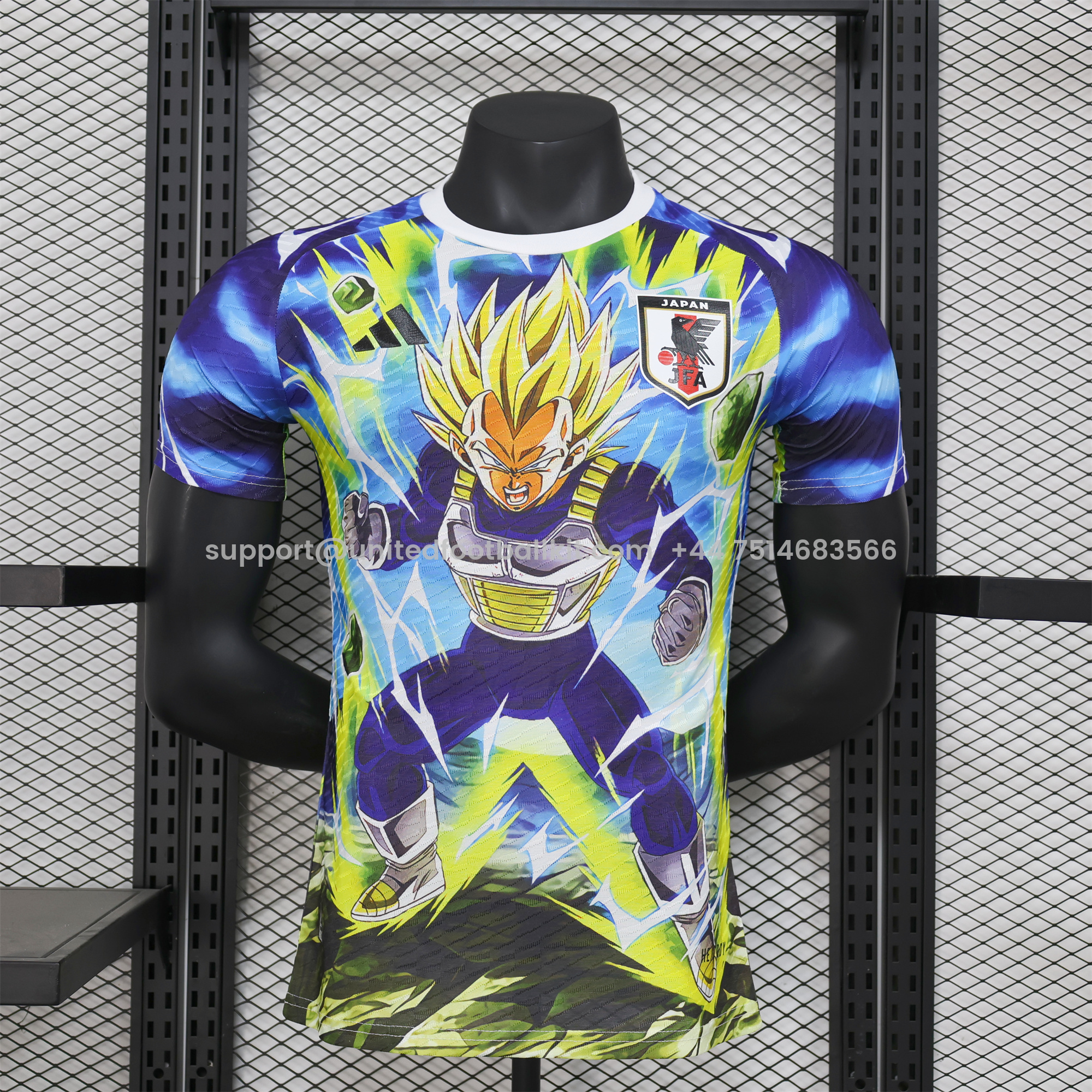 Unitedfootballkit.com | Japan 2024 Super Saiyan Bejīta Special Edition Jersey - Player Version -Customize Name, Number and Patch | Worldwide Shipping