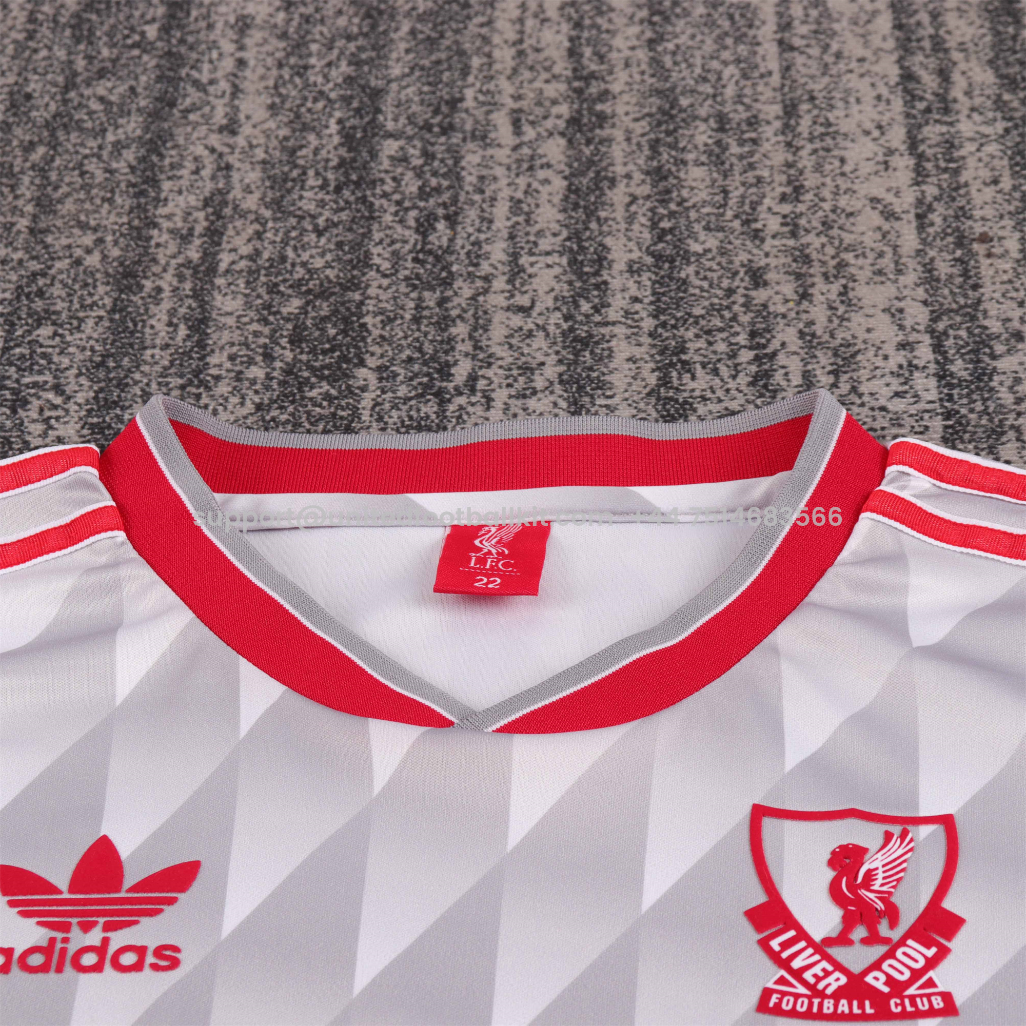 Unitedfootballkit.com | Retro Liver.pool 1989-91 Away Kids Kit -Customize Name, Number and Patch | Worldwide Shipping
