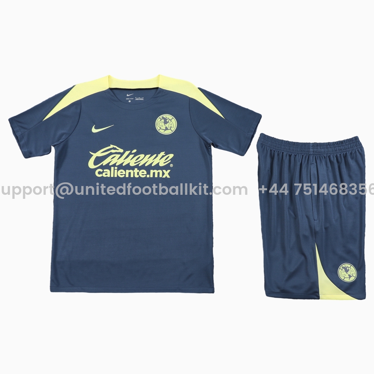 Unitedfootballkit.com | Club América 24-25 Short-Sleeve Training Set - Grey Top & Shorts -Customize Name, Number and Patch | Worldwide Shipping