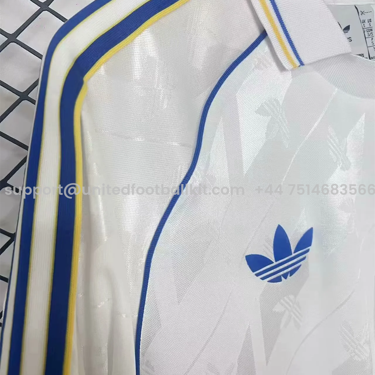 Unitedfootballkit.com | Leeds United 24-25 Spezial Collection White Long Sleeve Polo Shirts -Customize Name, Number and Patch | Worldwide Shipping