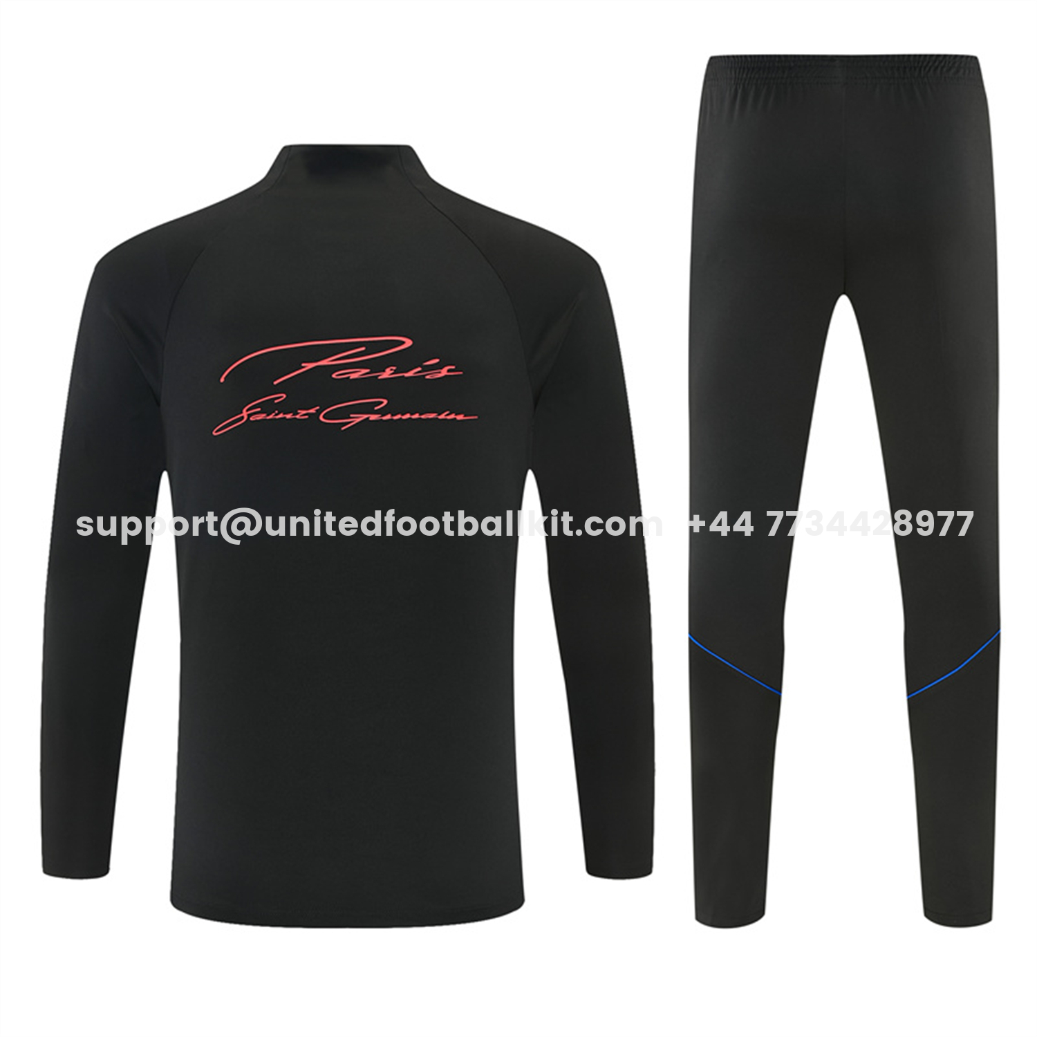 Unitedfootballkit.com | Paris Saint-Germain 26-27 Long Sleeves Training Set - Black With Pink Top & Pants -Customize Name, Number and Patch | Worldwide Shipping