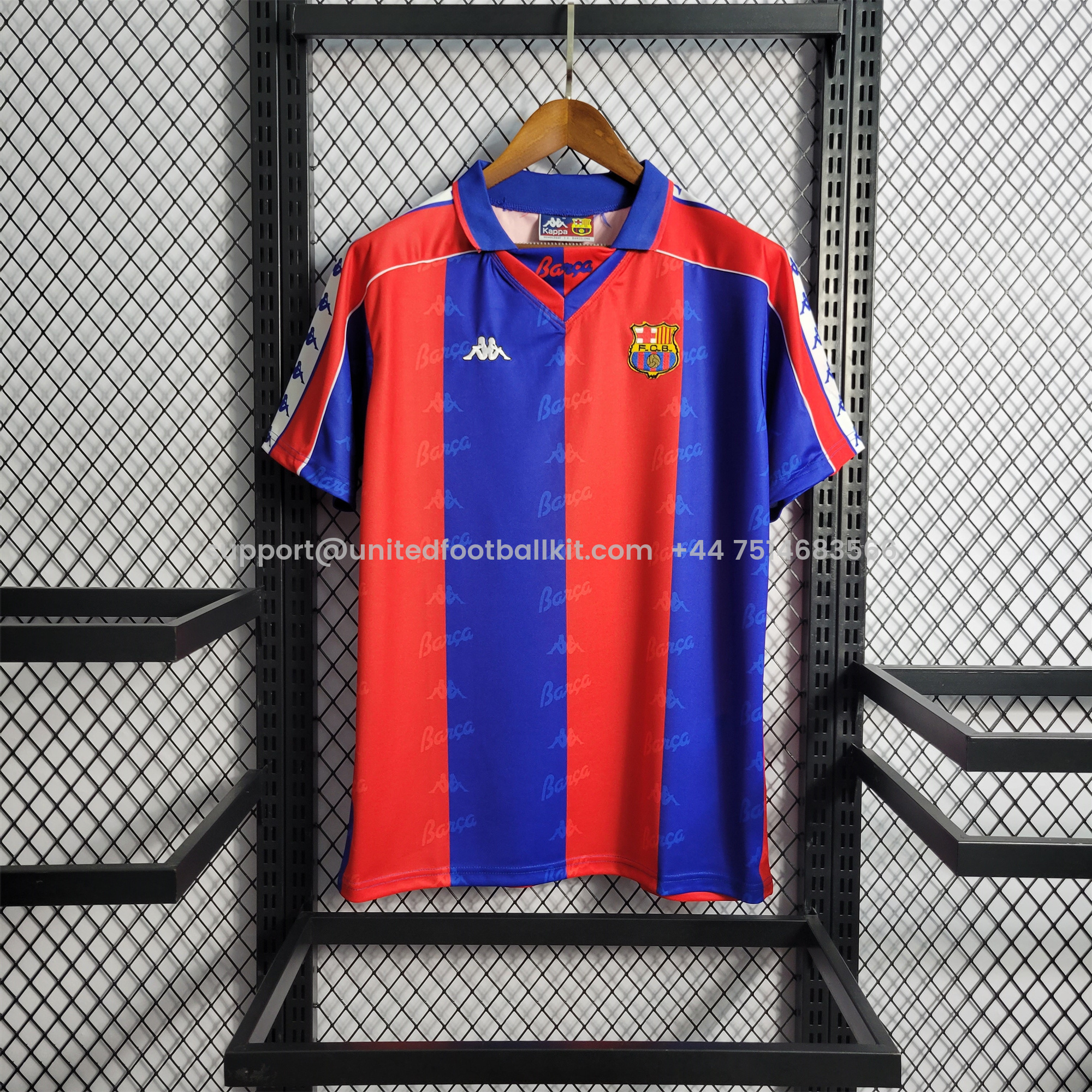 Unitedfootballkit.com | Retro Barcelona 92-95 Home Stadium Jersey -Customize Name, Number and Patch | Worldwide Shipping