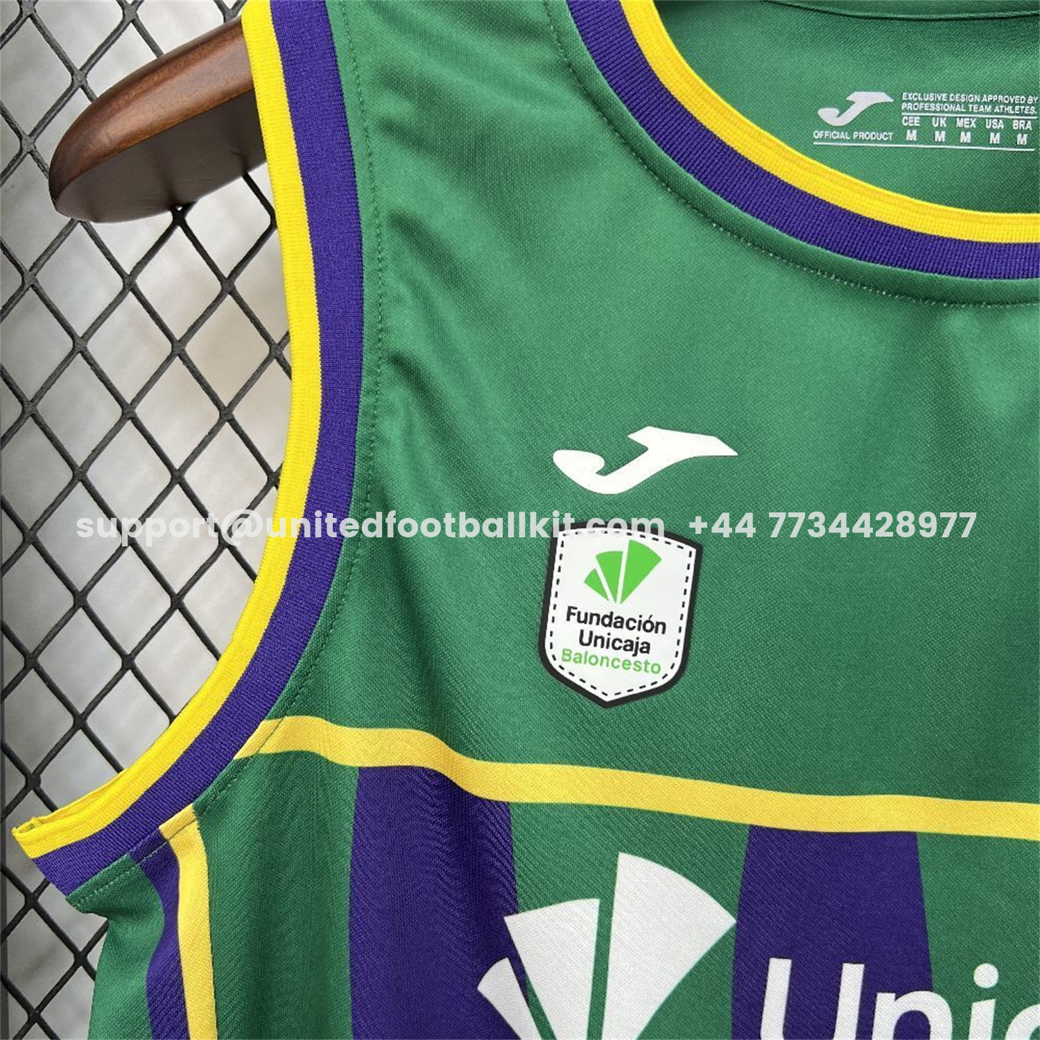 Unitedfootballkit.com | Malaga 25-26 Green Basketball Training Vest - Fans Version -Customize Name, Number and Patch | Worldwide Shipping