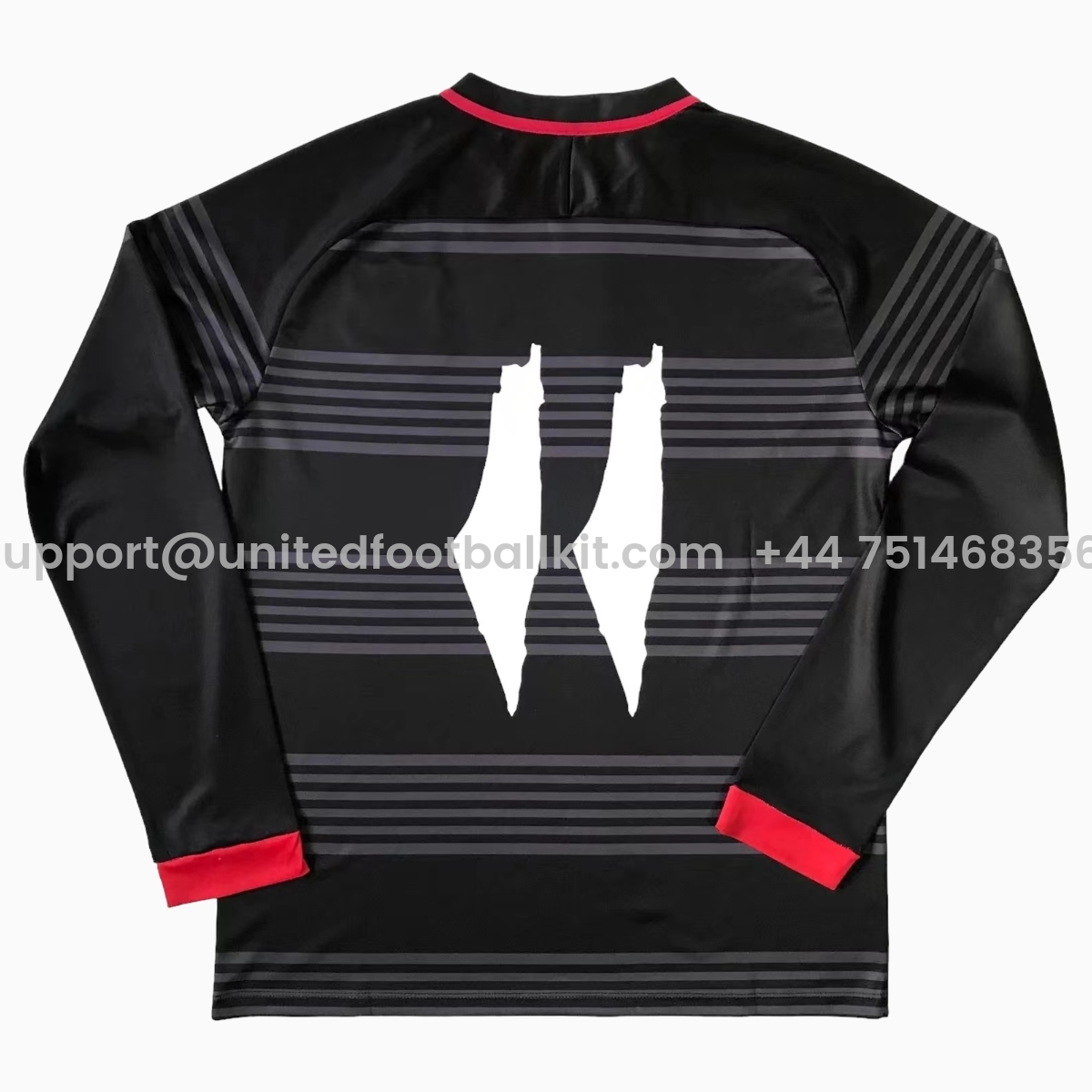Unitedfootballkit.com | FC Palestina 24-25 Black and Grey Striped Long Sleeve Jersey Jersey with Arabic and Pattern -Customize Name, Number and Patch | Worldwide Shipping