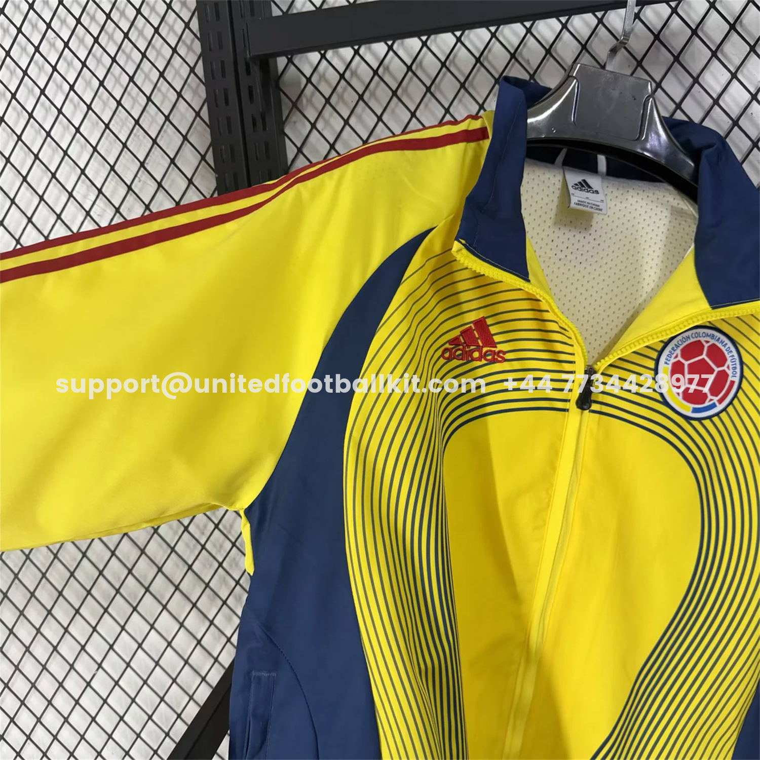 Unitedfootballkit.com | Colombia 2026 Retro Style Windbreaker Jacket - Yellow -Customize Name, Number and Patch | Worldwide Shipping