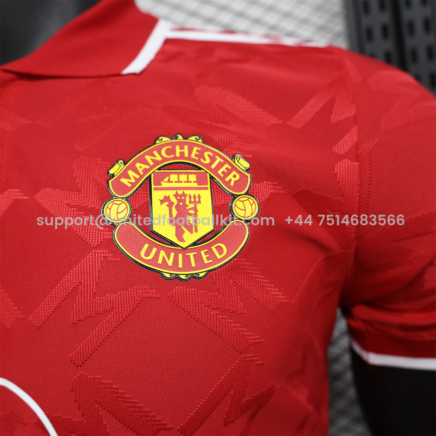 Unitedfootballkit.com | Manchester United 24-25 Red POLO Jersey - Player Version -Customize Name, Number and Patch | Worldwide Shipping