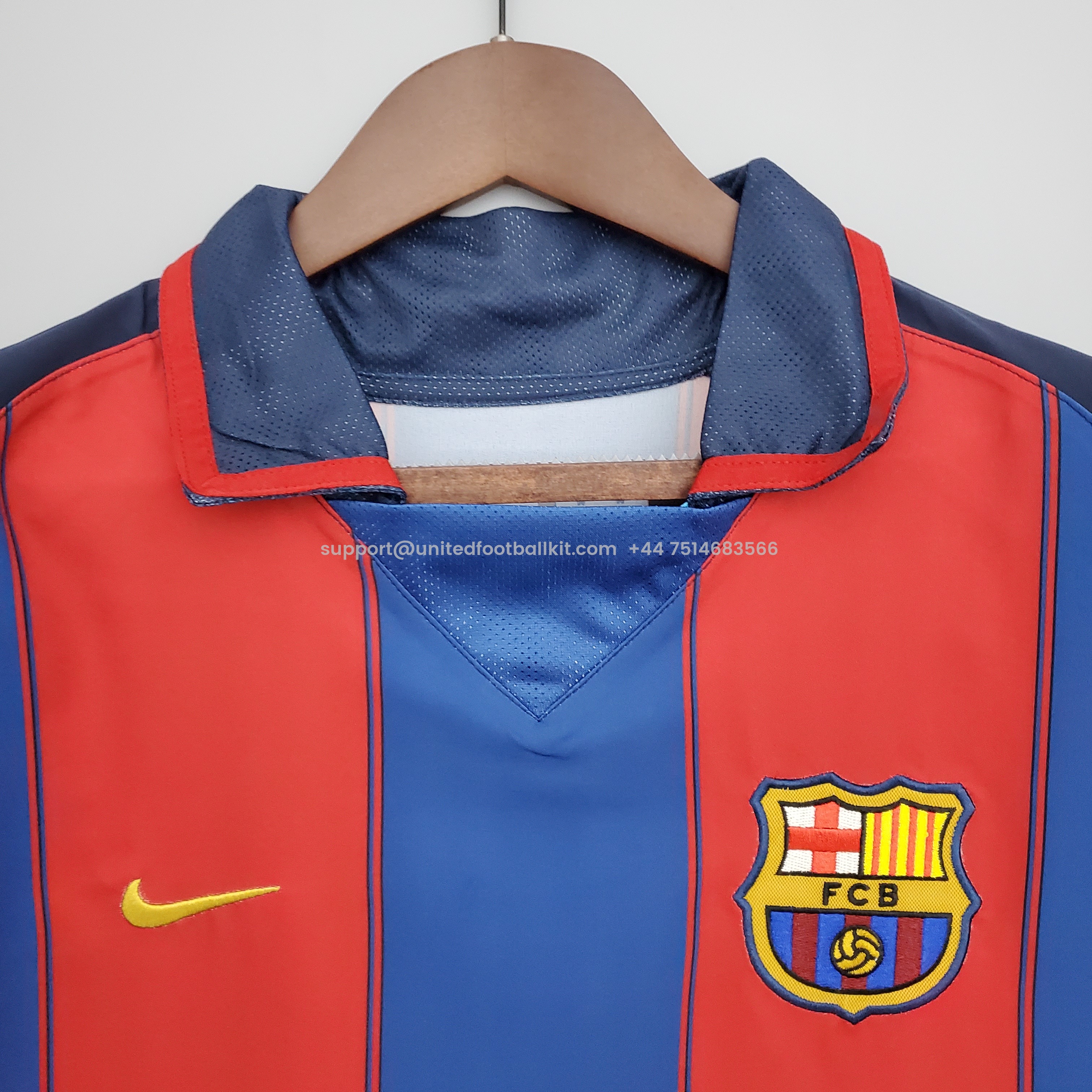 Unitedfootballkit.com | Retro Barcelona 03-04 Home Stadium Jersey -Customize Name, Number and Patch | Worldwide Shipping
