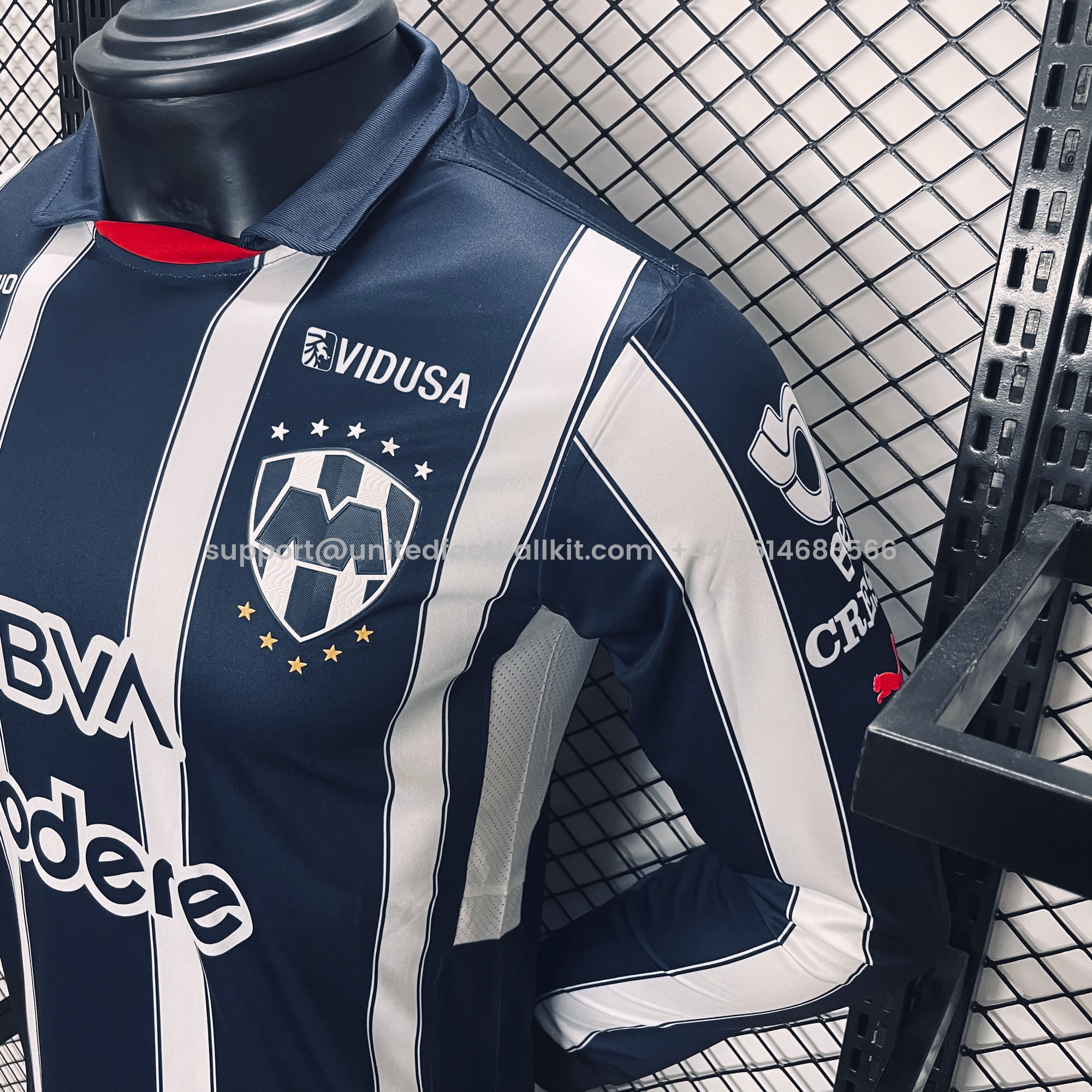 Unitedfootballkit.com | Rayados Monterrey 24-25 Home Long Sleeves Jersey - Player Version -Customize Name, Number and Patch | Worldwide Shipping