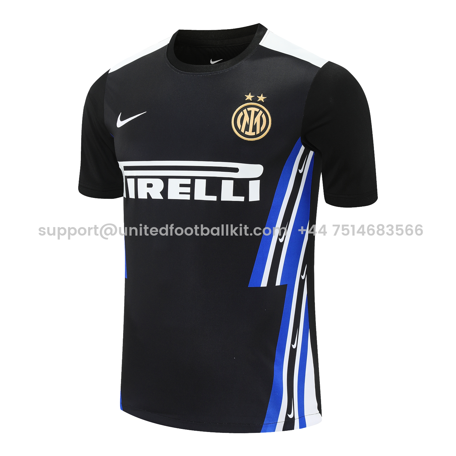 Unitedfootballkit.com | Inter Milan 25-26 Short-Sleeve Training Set - Black Top & Black Shorts -Customize Name, Number and Patch | Worldwide Shipping