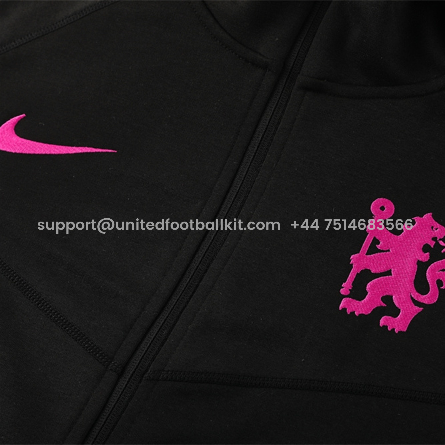 Unitedfootballkit.com | C.H.E.L.S.E.A 24-25 Jacket Training Tracksuit - Black Jackets & Pants -Customize Name, Number and Patch | Worldwide Shipping