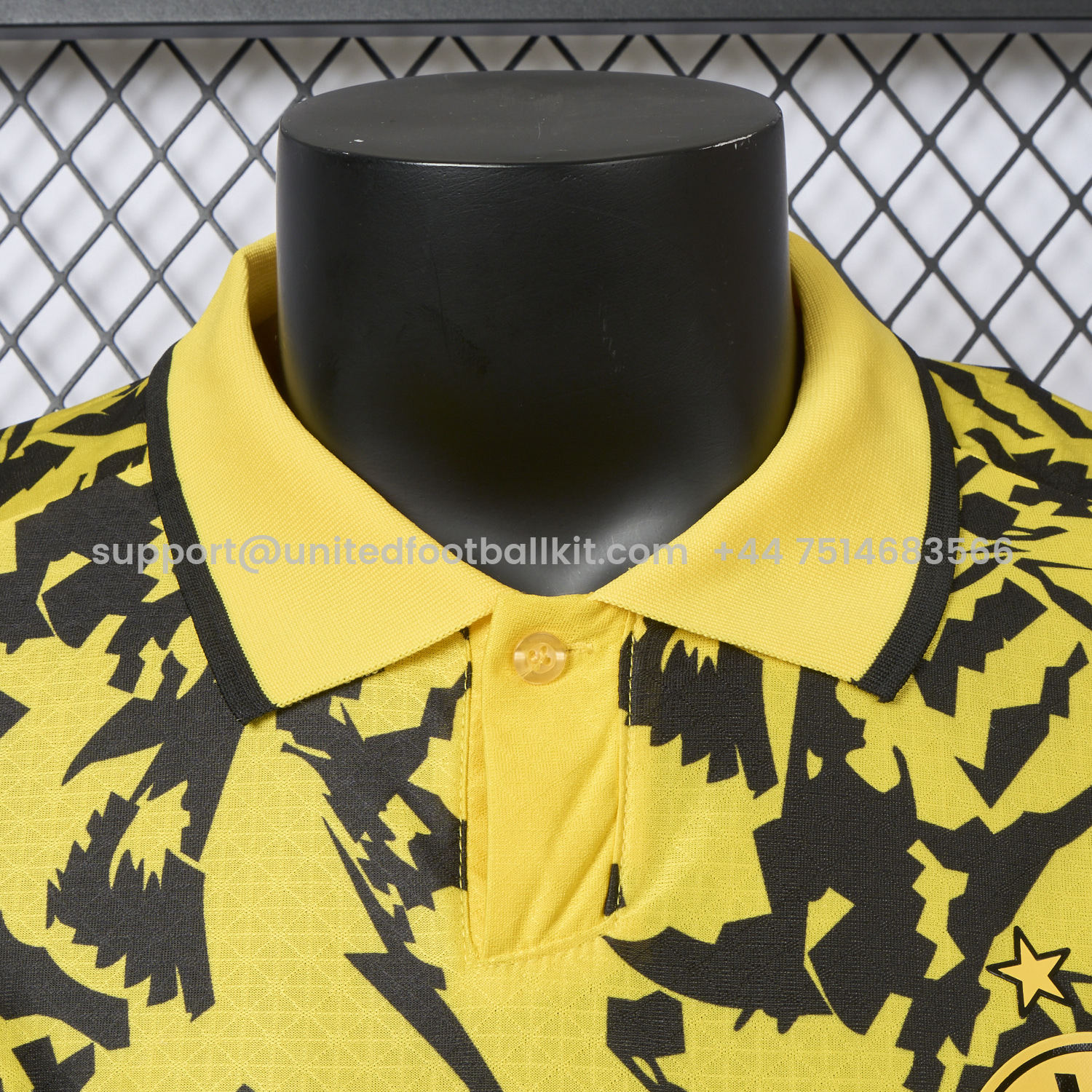 Unitedfootballkit.com | Dortmund 25-26 Black Disordered Texture Yellow Special Jersey - Player Version -Customize Name, Number and Patch | Worldwide Shipping