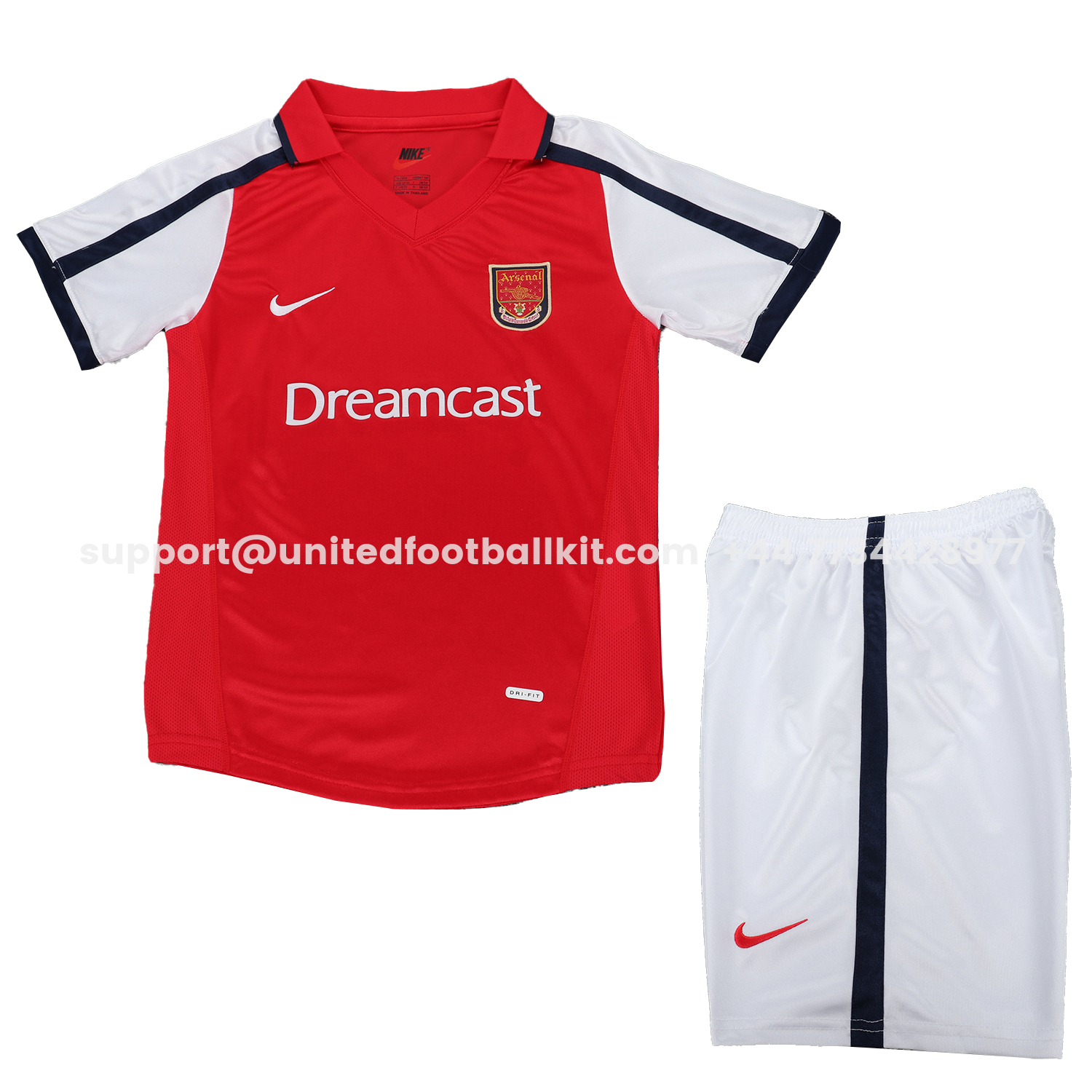 Unitedfootballkit.com | Retro Arsenal 2001-02 Home Kids Kit -Customize Name, Number and Patch | Worldwide Shipping
