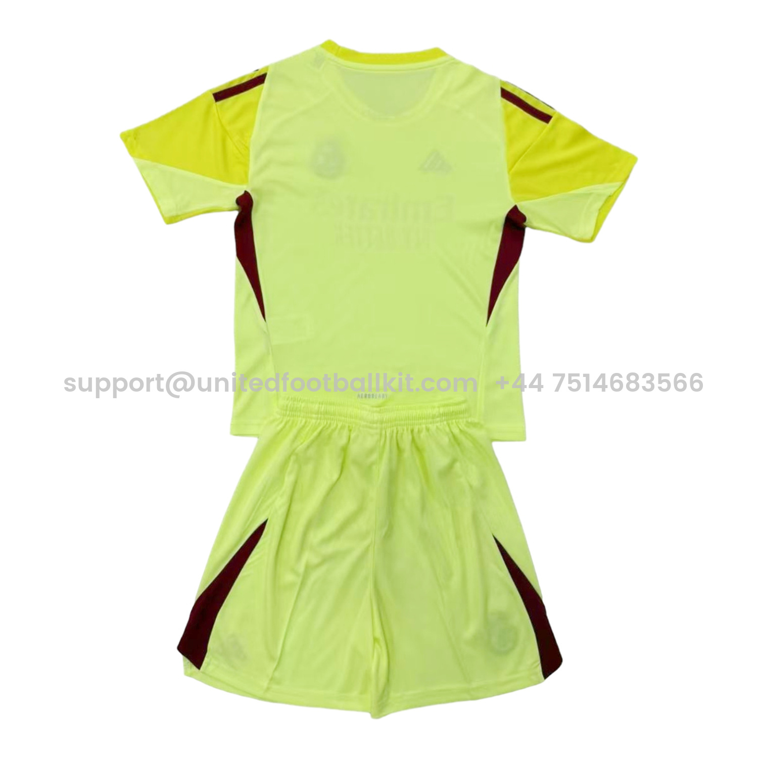 Unitedfootballkit.com | Real Madrid 25-26 Light Yellow Goalkeeper Kids Kit -Customize Name, Number and Patch | Worldwide Shipping