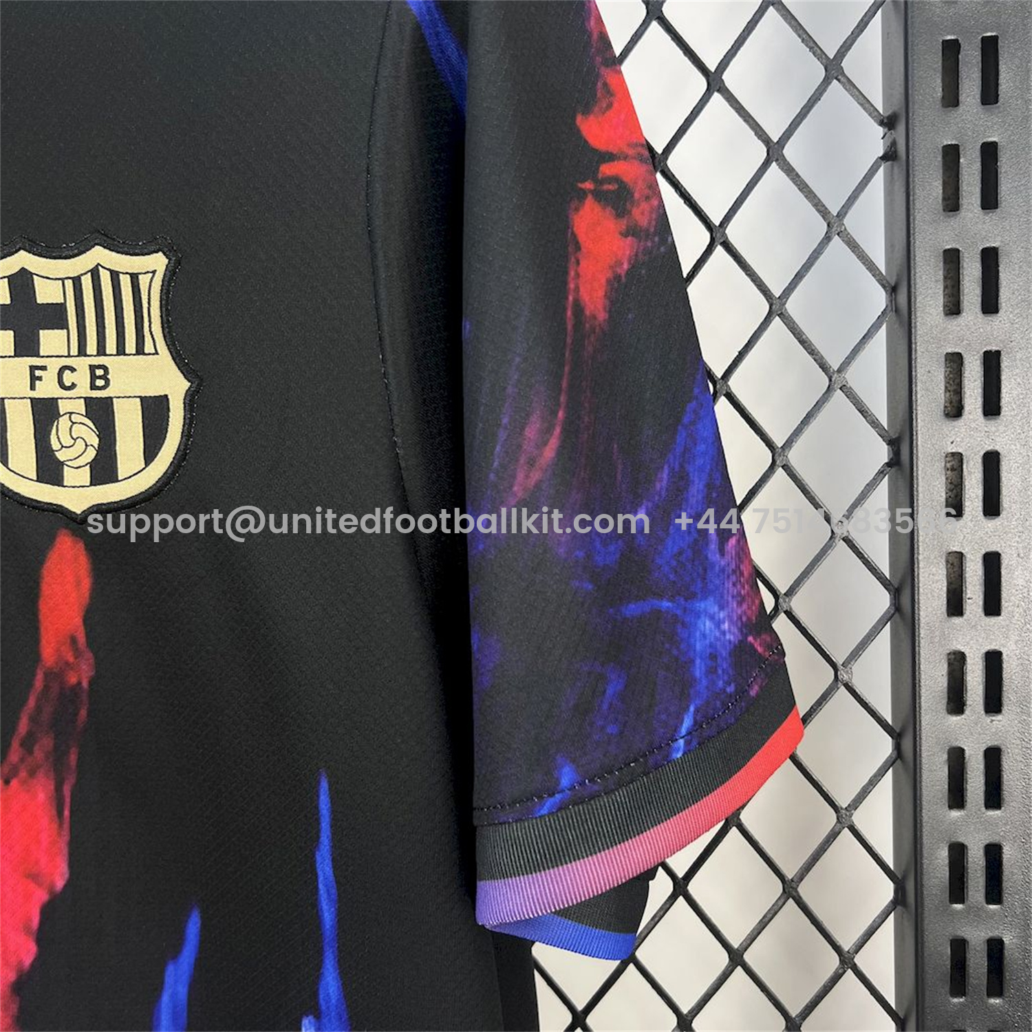 Unitedfootballkit.com | Barcelona 25-26 Red & Blue Palm Black Jersey - Fans Version -Customize Name, Number and Patch | Worldwide Shipping