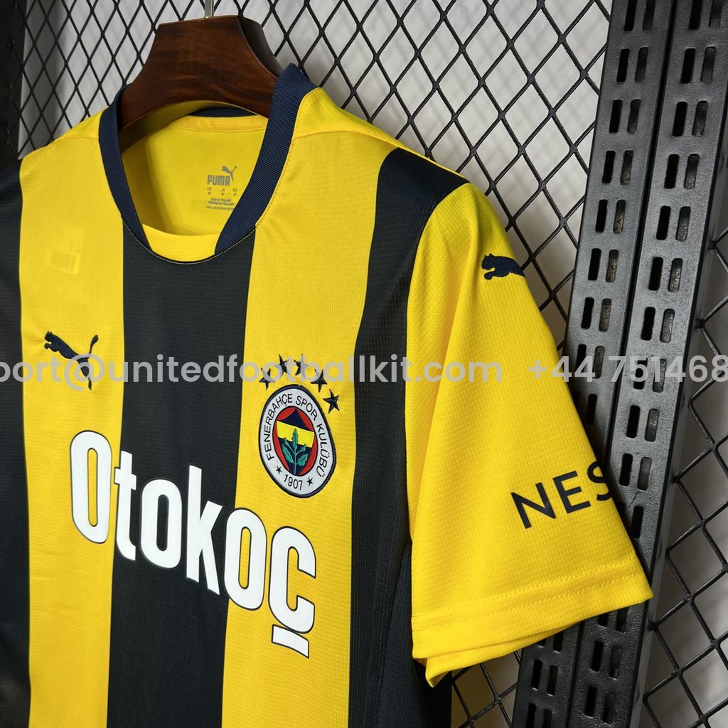 Unitedfootballkit.com | Fenerbahce 24-25 Home Stadium Jersey - Fans Version -Customize Name, Number and Patch | Worldwide Shipping