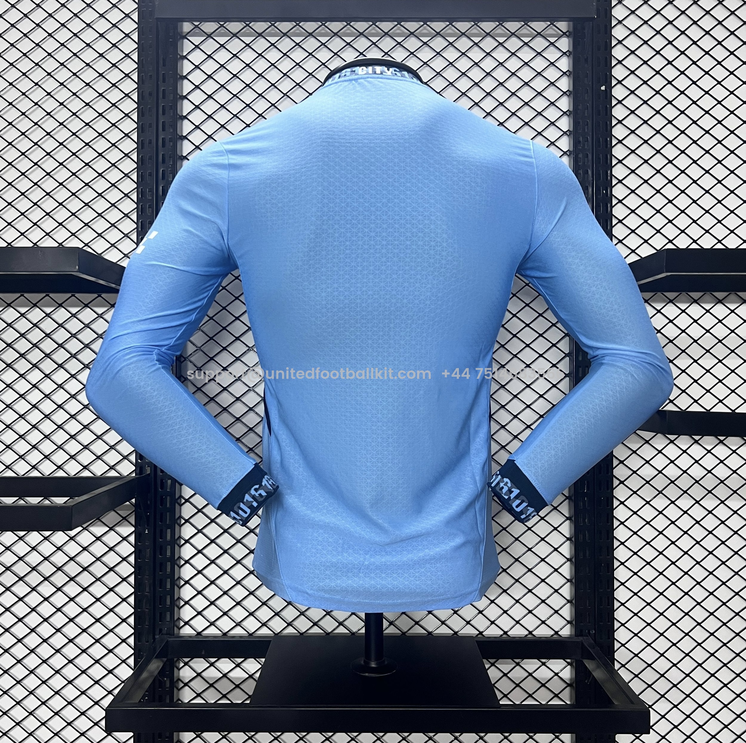 Unitedfootballkit.com | Manchester City 24-25 Home Long Sleeve Jersey - Player Version -Customize Name, Number and Patch | Worldwide Shipping