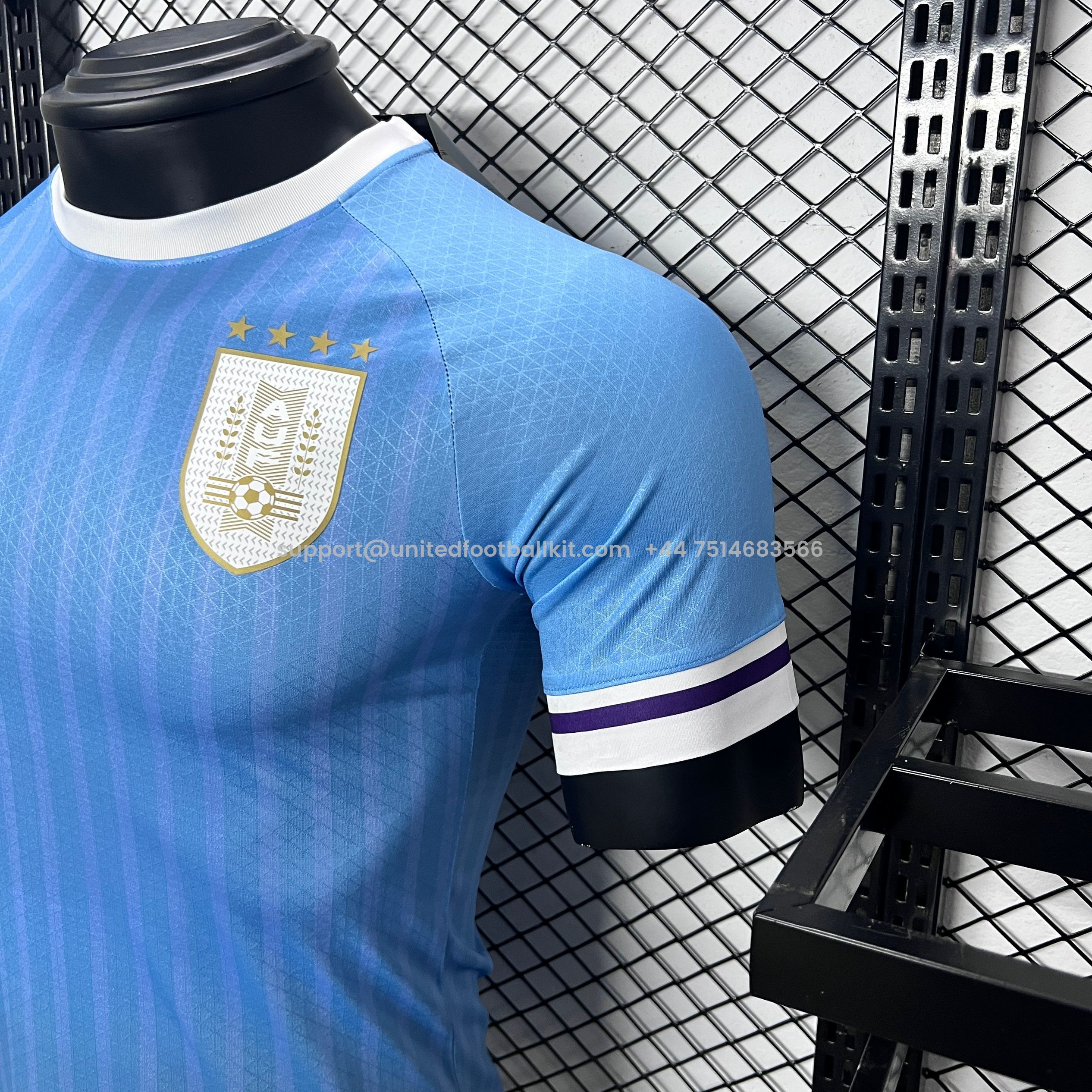 Unitedfootballkit.com | Uruguay 2024 Home Stadium Jersey - Player Version -Customize Name, Number and Patch | Worldwide Shipping