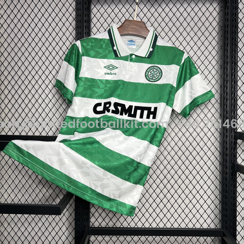 Unitedfootballkit.com | Retro Celtic 1989-91 Home Stadium Jersey -Customize Name, Number and Patch | Worldwide Shipping