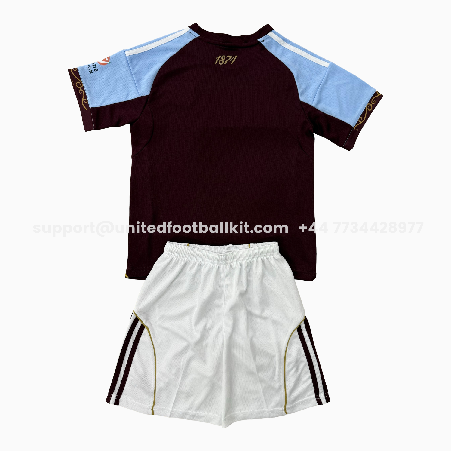 Unitedfootballkit.com | Aston Villa 25-26 Home Men's Adult Jersey Set - Fans Version -Customize Name, Number and Patch | Worldwide Shipping