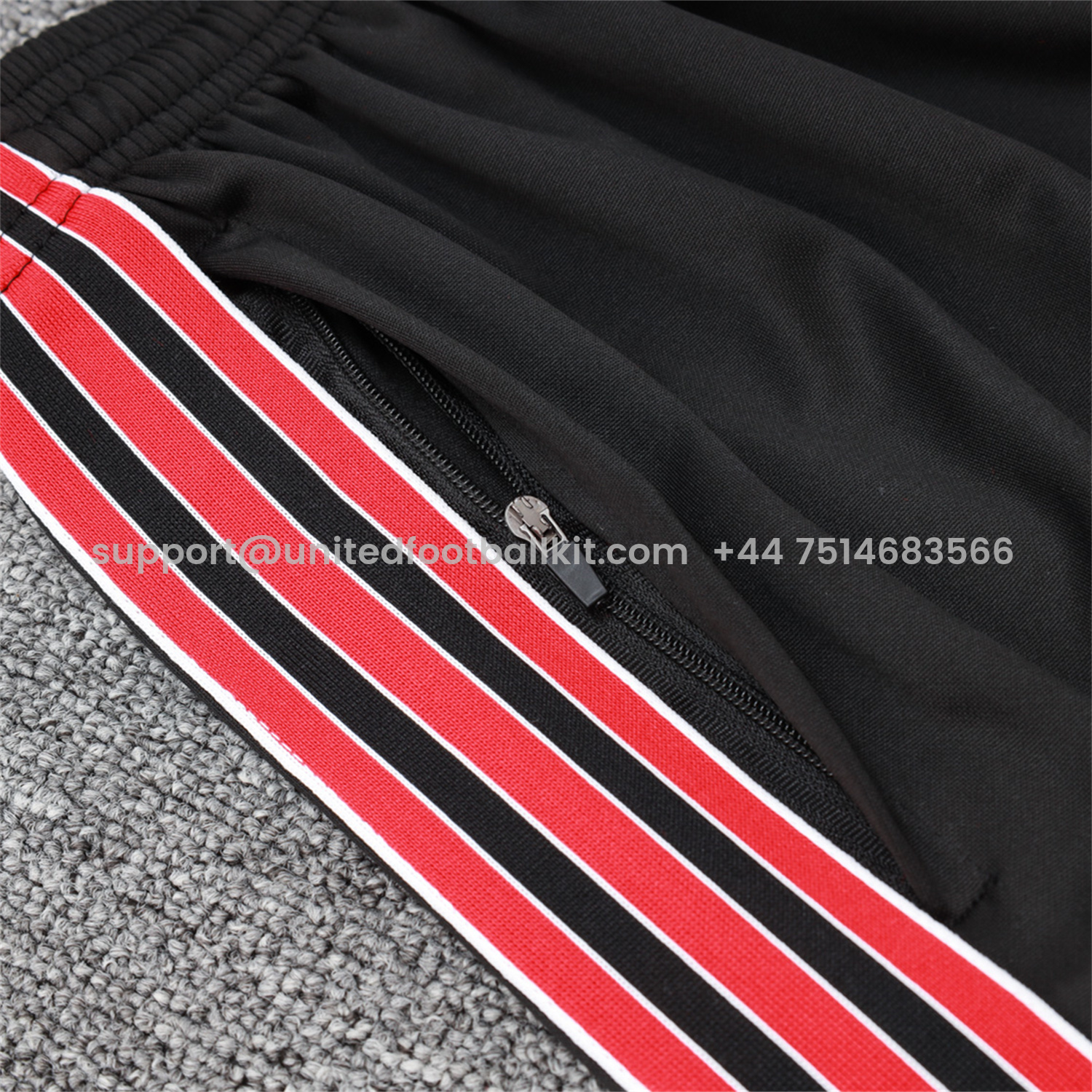 Unitedfootballkit.com | Manchester United 25-26 Originals Terrace Icon Jacket Training Tracksuit - Black -Customize Name, Number and Patch | Worldwide Shipping