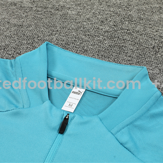 Unitedfootballkit.com | Marseille 24-25 Long Sleeve Training Set - Lake Blue -Customize Name, Number and Patch | Worldwide Shipping