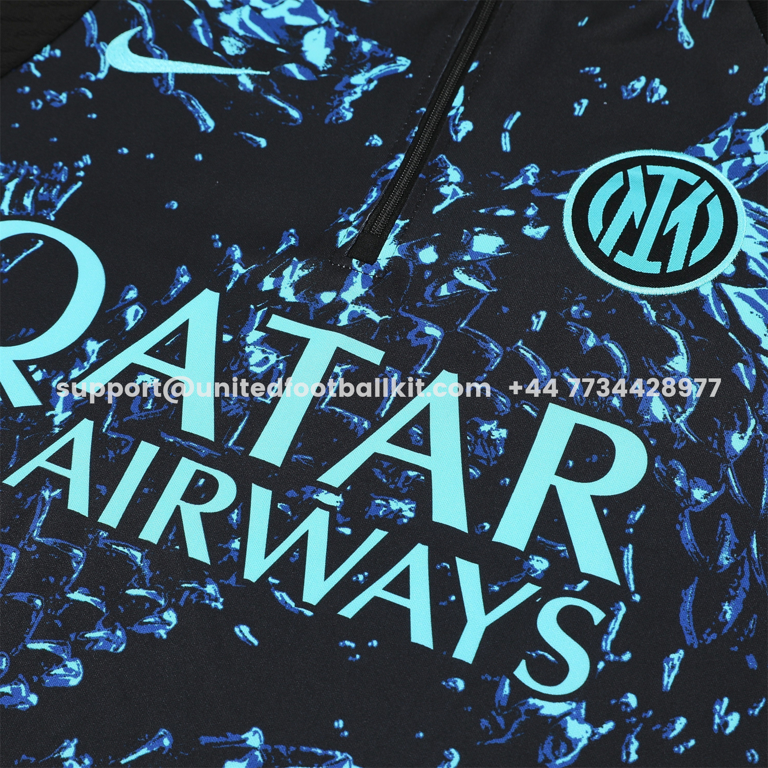 Unitedfootballkit.com | Inter Milan 25-26 Long Sleeve Training Set - Blue Dragon Scales Top & Black Pants -Customize Name, Number and Patch | Worldwide Shipping
