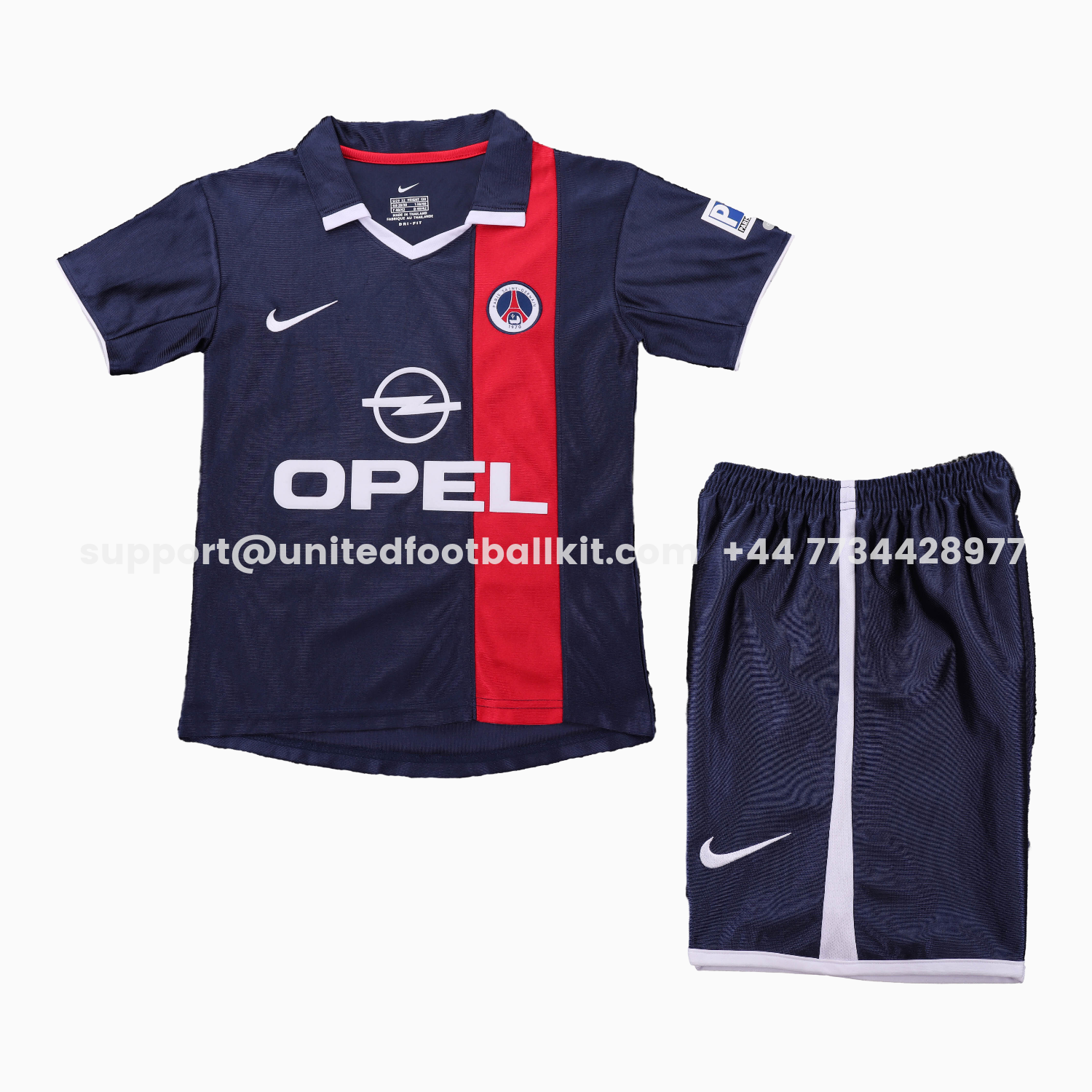 Unitedfootballkit.com | Retro Paris Saint-Germain PSG 2001-02 Home Kids Kit -Customize Name, Number and Patch | Worldwide Shipping