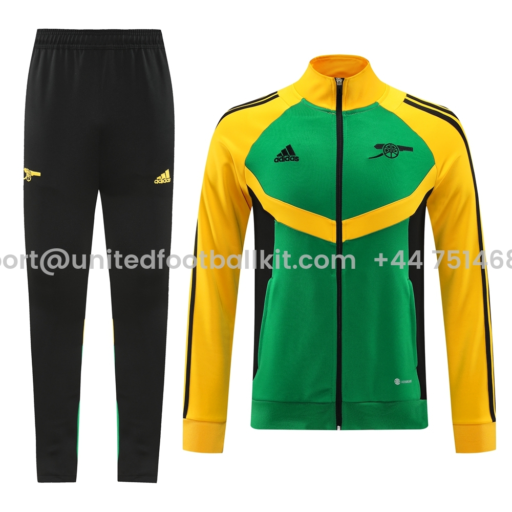 Unitedfootballkit.com | Arsenal 24-25 Jacket Training Tracksuit - Green Top and Black Pants -Customize Name, Number and Patch | Worldwide Shipping