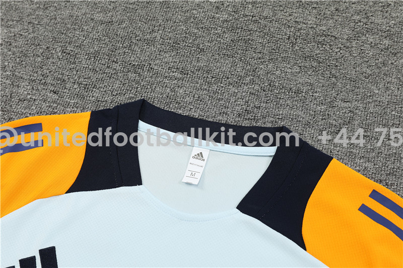Unitedfootballkit.com | Real Madrid 24-25 Short-Sleeve Training Set - Light Blue -Customize Name, Number and Patch | Worldwide Shipping