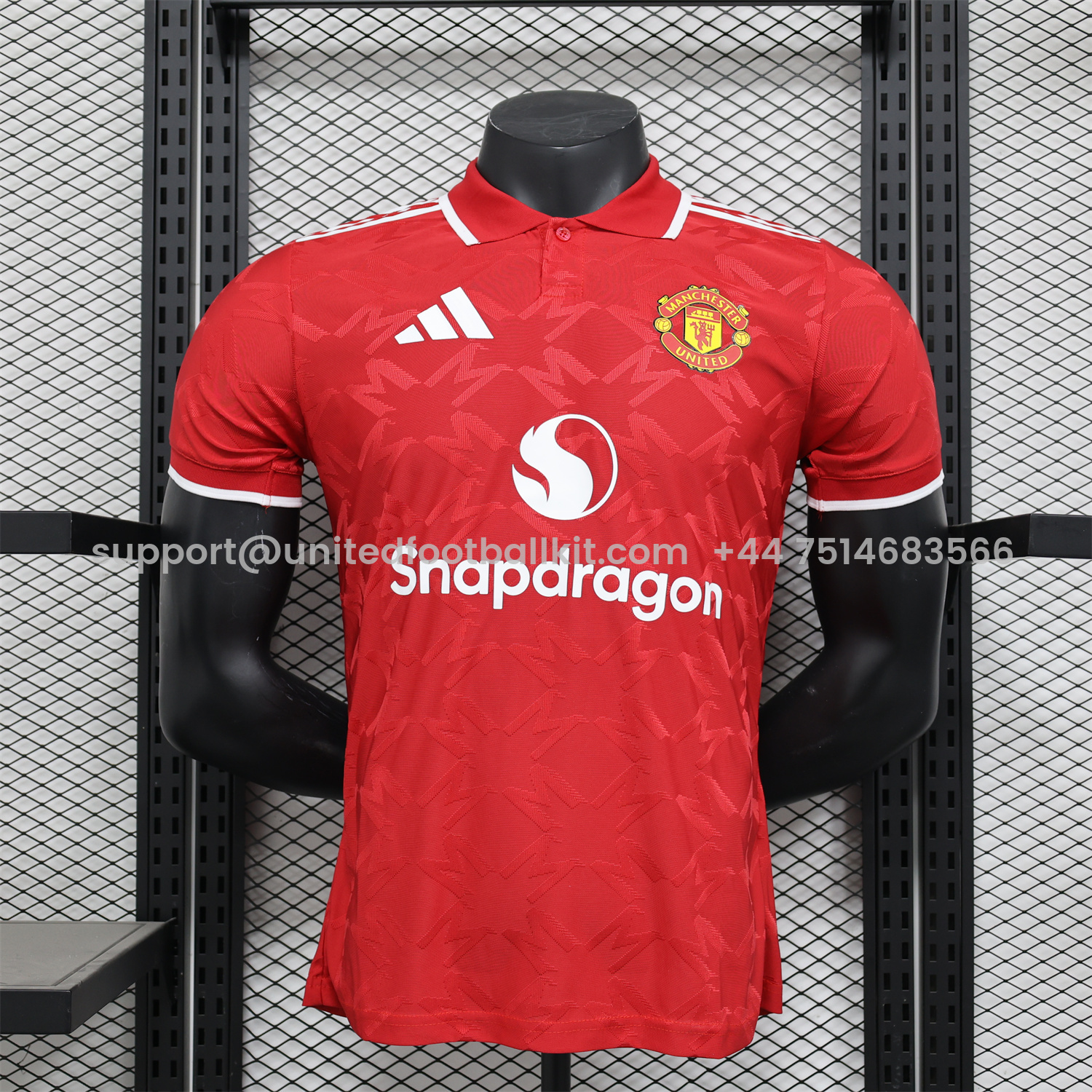 Unitedfootballkit.com | Manchester United 24-25 Red POLO Jersey - Player Version -Customize Name, Number and Patch | Worldwide Shipping