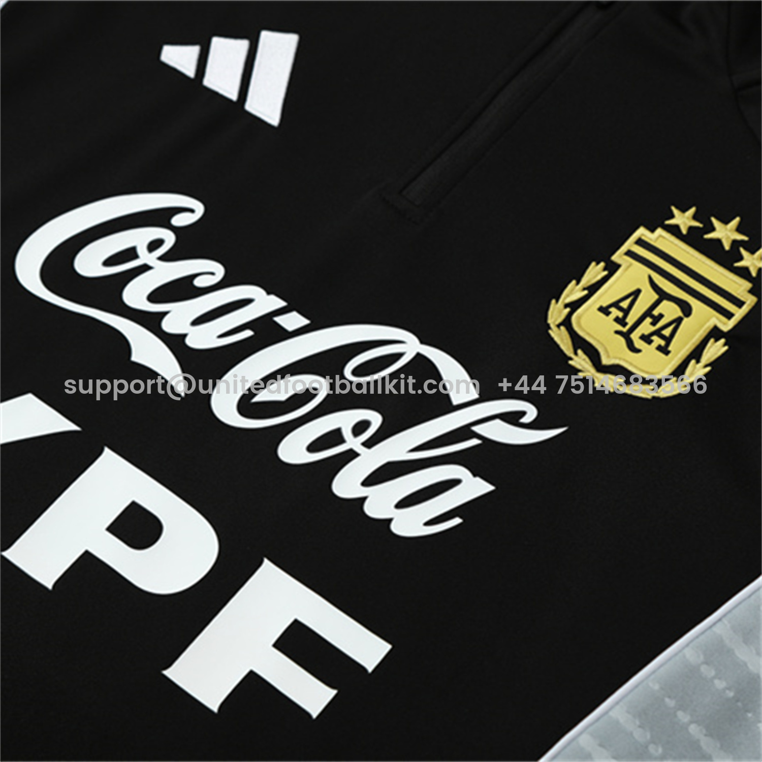 Unitedfootballkit.com | Argentina 25-26 Kid Long Sleeves Training Set - Black Top & Black Pants -Customize Name, Number and Patch | Worldwide Shipping