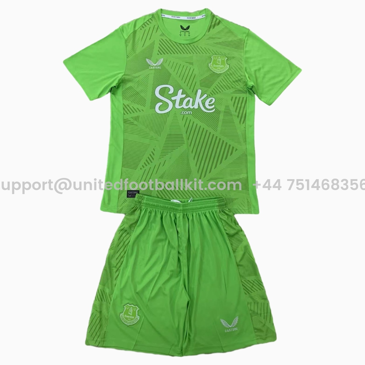 Unitedfootballkit.com | Everton 24-25 Light Green Goalkeeper Men's Adult Jersey Set - Fans Version -Customize Name, Number and Patch | Worldwide Shipping