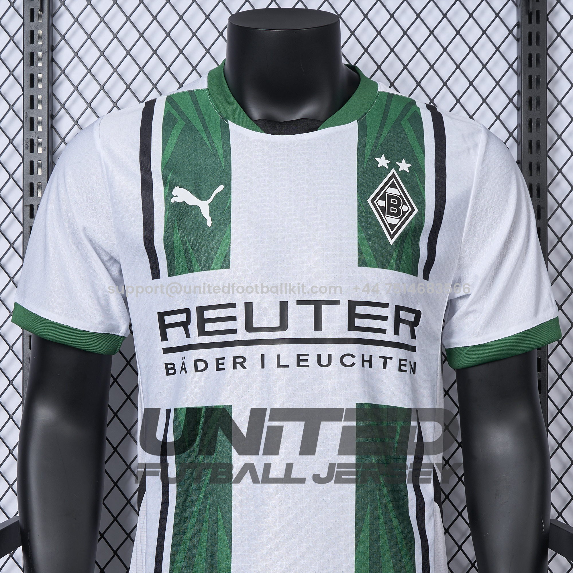 Unitedfootballkit.com | Borussia Mönchengladbach 24-25 Home Jersey - Player Version -Customize Name, Number and Patch | Worldwide Shipping
