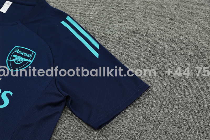 Unitedfootballkit.com | Arsenal 24-25 Short-Sleeve Training Set - Deep Blue -Customize Name, Number and Patch | Worldwide Shipping