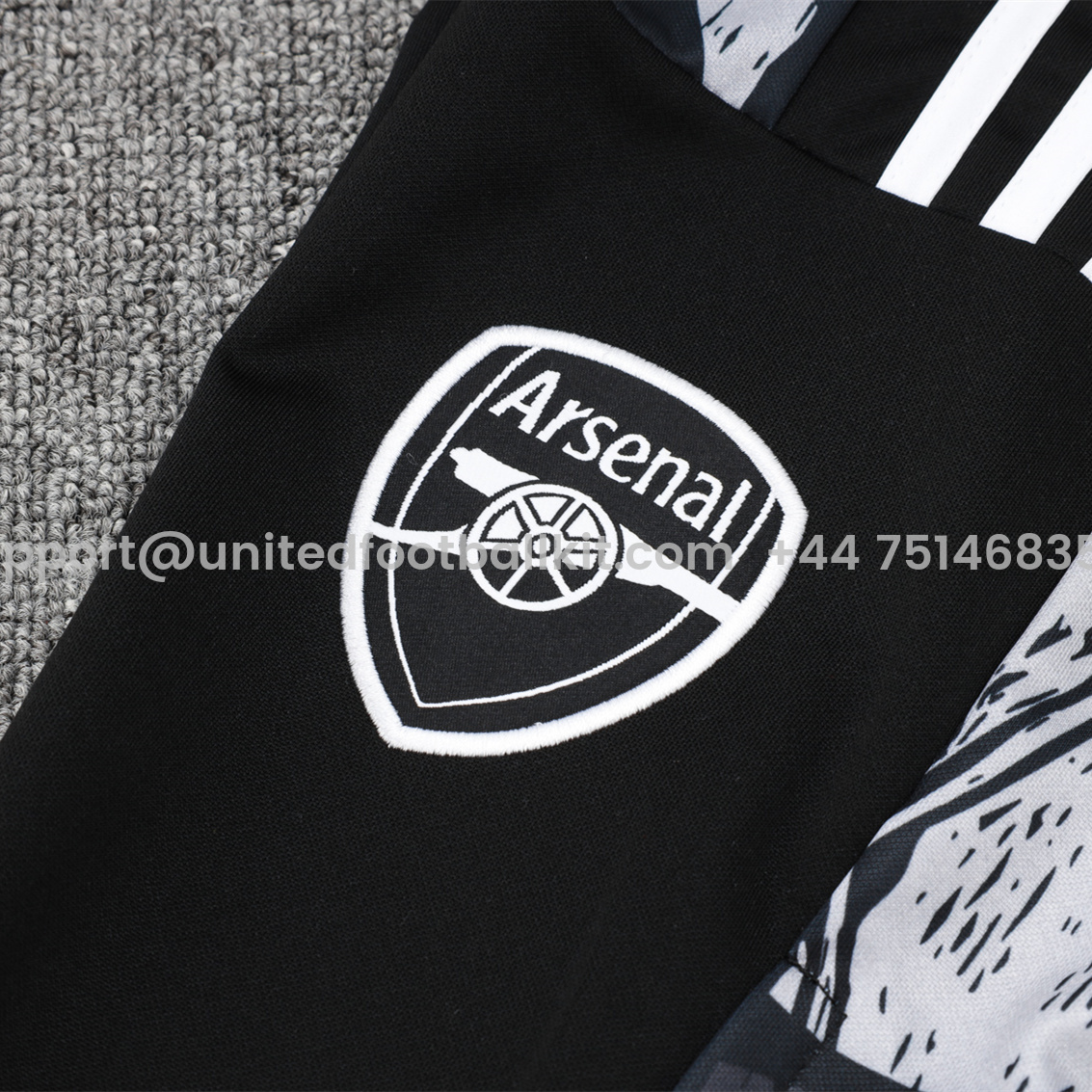 Unitedfootballkit.com | Arsenal 24-25 Black Grey Windbreaker Jacket -Customize Name, Number and Patch | Worldwide Shipping