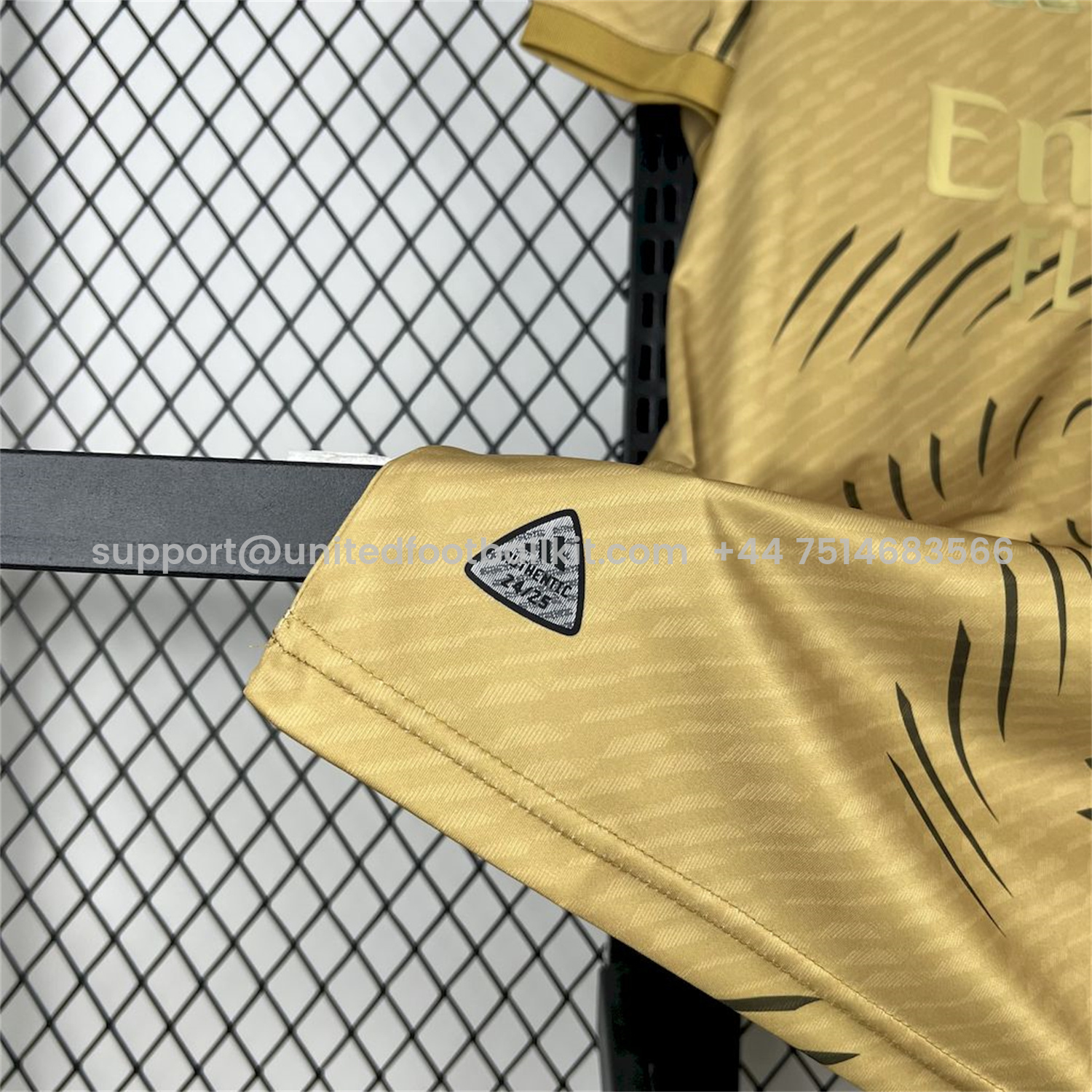 Unitedfootballkit.com | Real Madrid 25-26 Gold Swirl Training Jersey - Fans Version -Customize Name, Number and Patch | Worldwide Shipping
