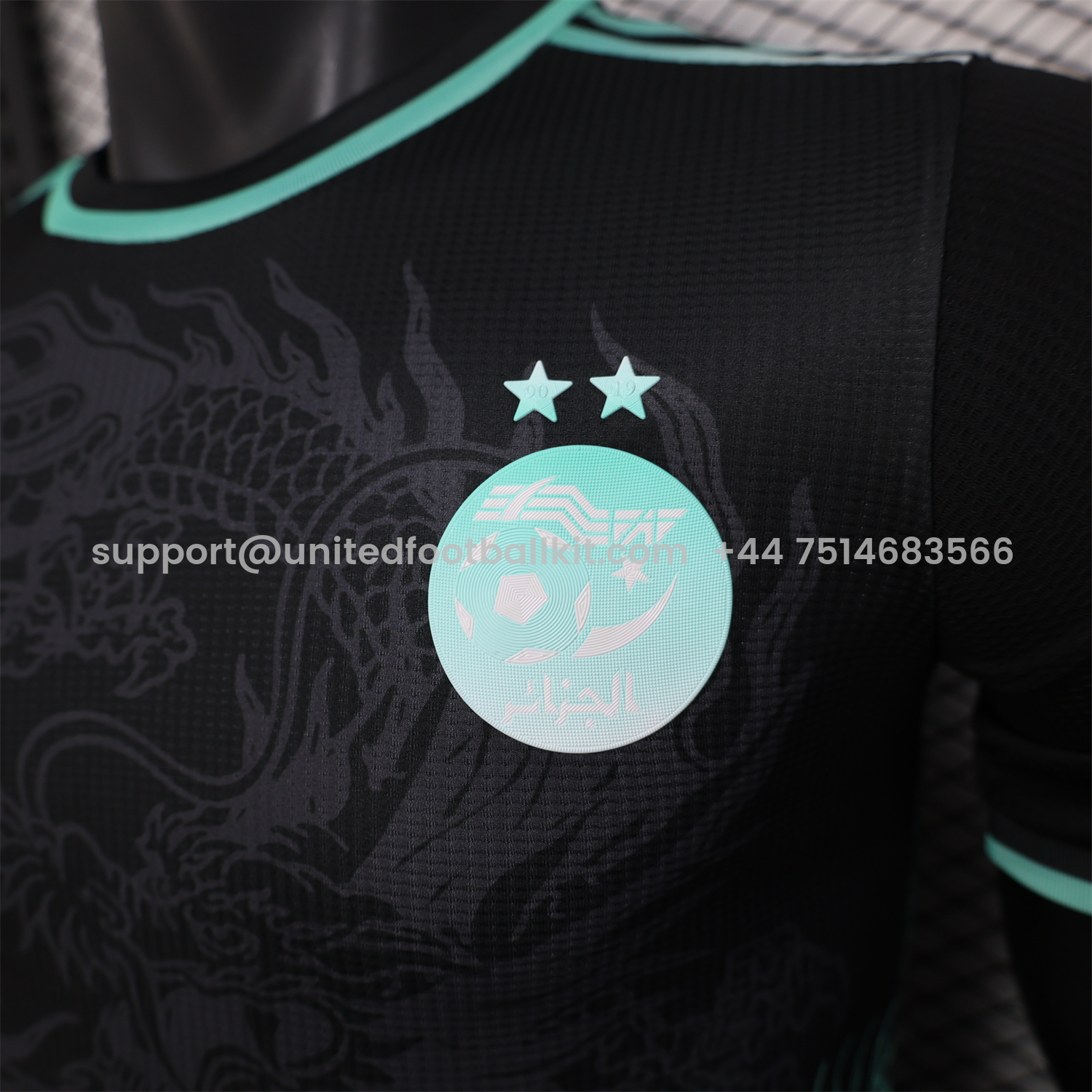 Unitedfootballkit.com | Algeria 25-26 Green Dragon Pattern Black Jersey - Player Version -Customize Name, Number and Patch | Worldwide Shipping