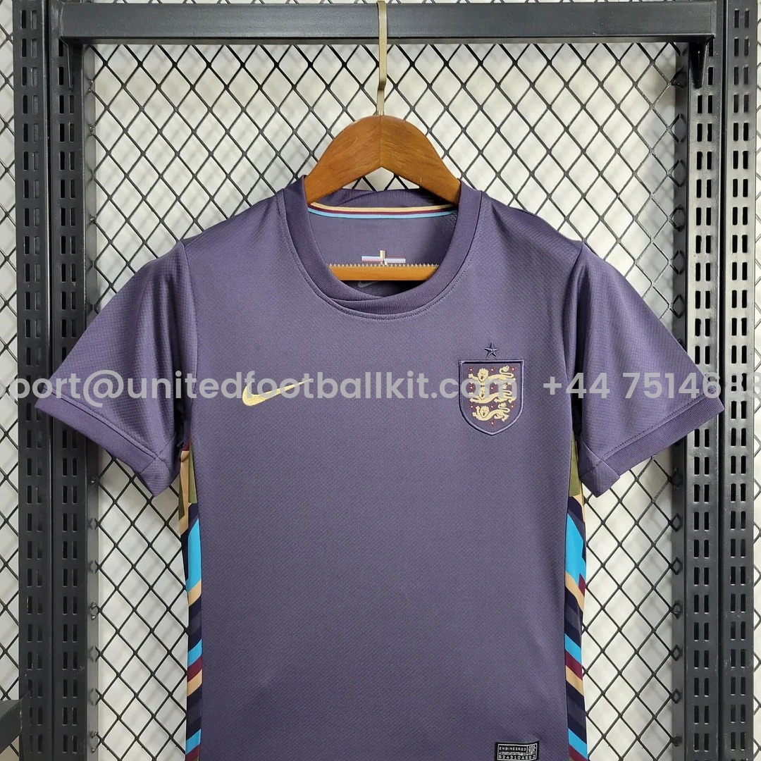 Unitedfootballkit.com | England 2024 Away Stadium Kids Kit -Customize Name, Number and Patch | Worldwide Shipping