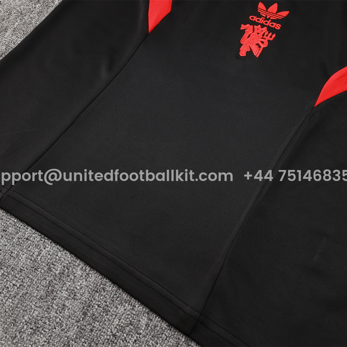 Unitedfootballkit.com | Manchester United 24-25 Originals LFSTLR Long Sleeve Training Set - Black -Customize Name, Number and Patch | Worldwide Shipping